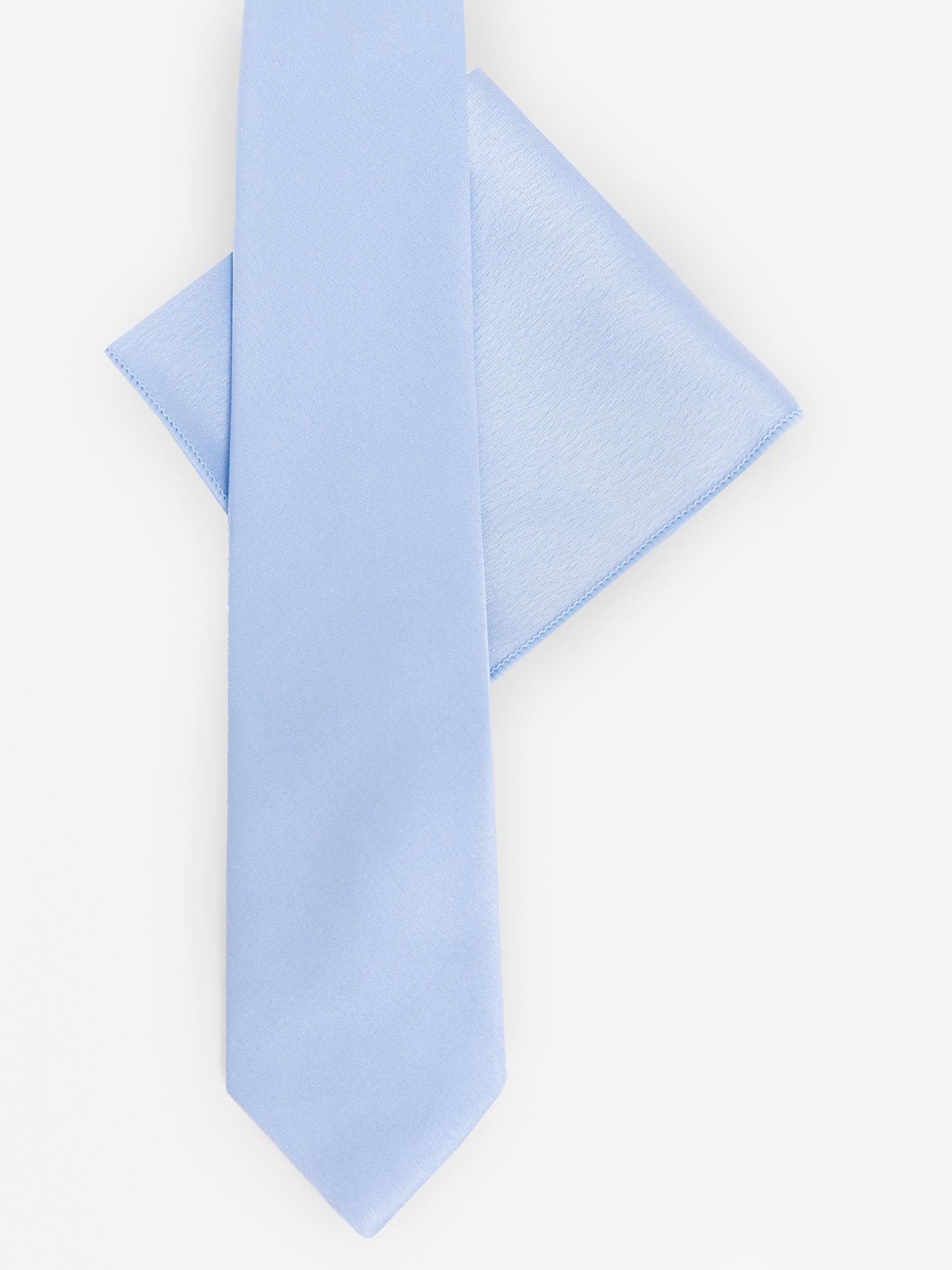 Maya Light Blue Satin Tie & Pocket Square Set