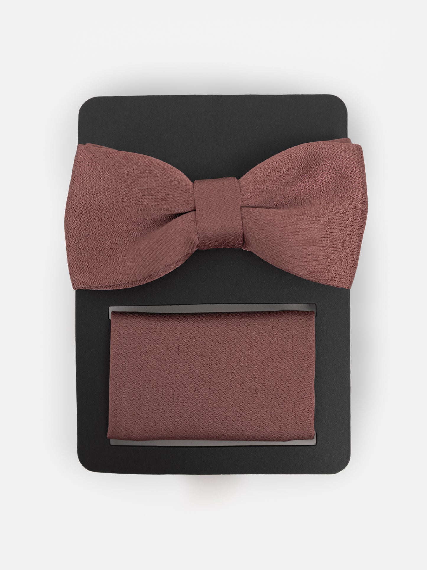 Maya Copper Rose Satin Bow Tie & Pocket Square Set