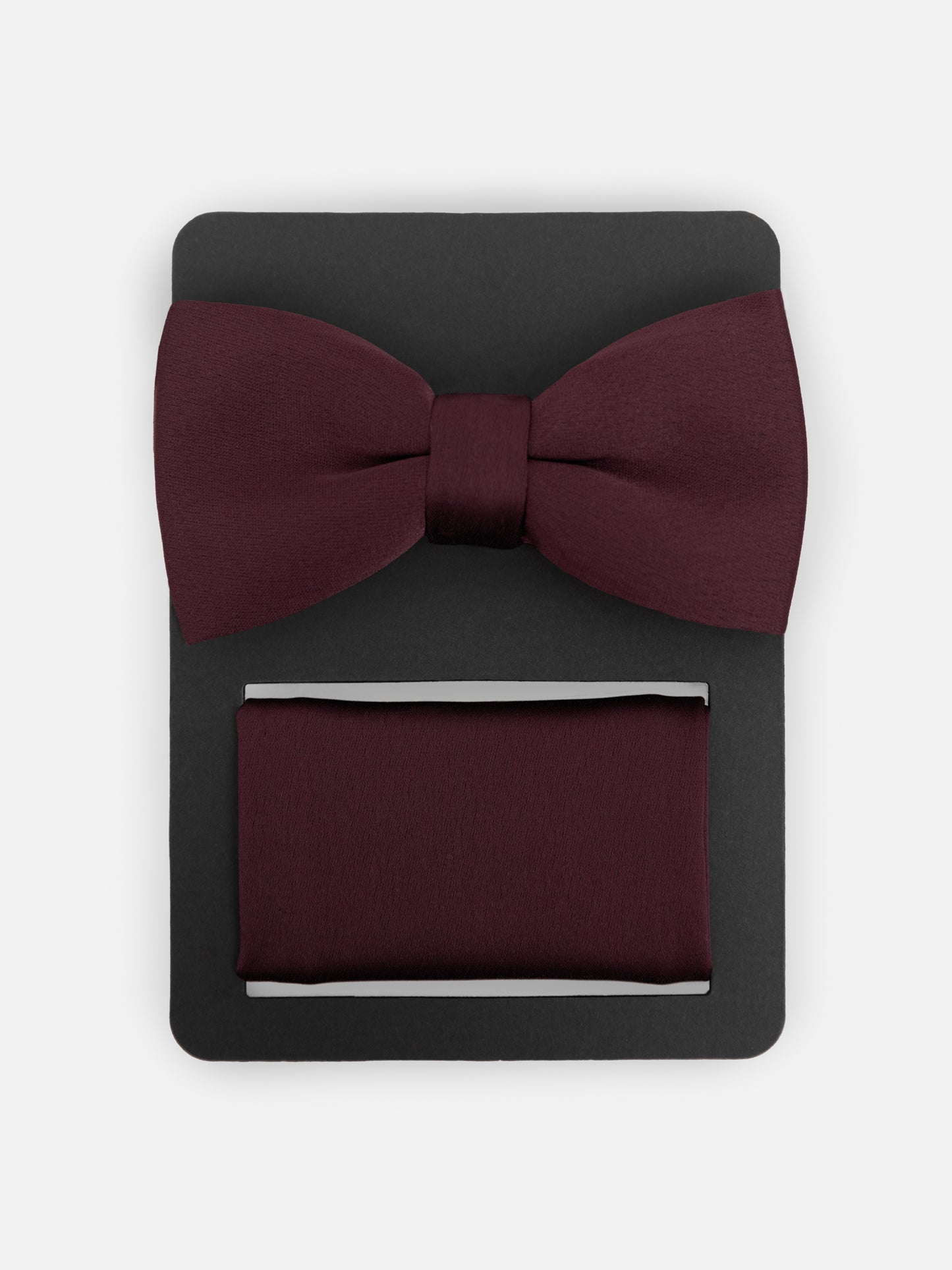 Maya Cranberry Satin Bow Tie & Pocket Square Set