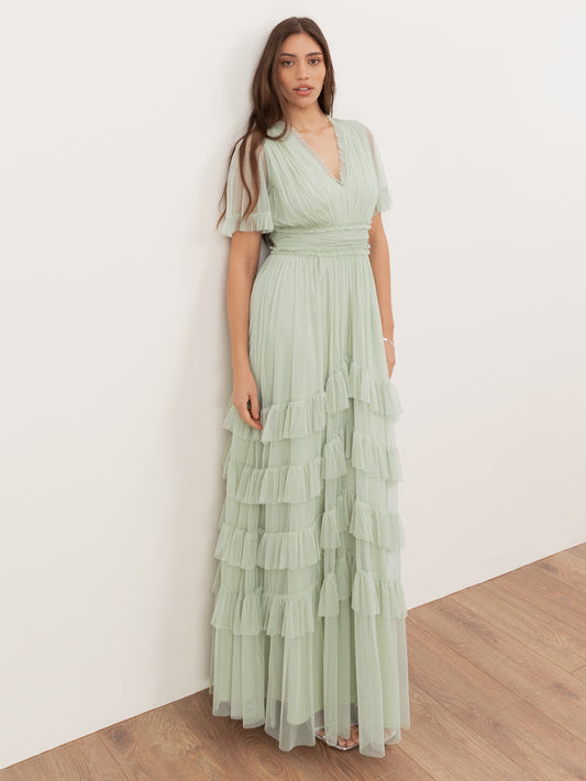 maya green bridesmaid dress Moss Green Bridesmaid Dress Matte Satin Size 3X