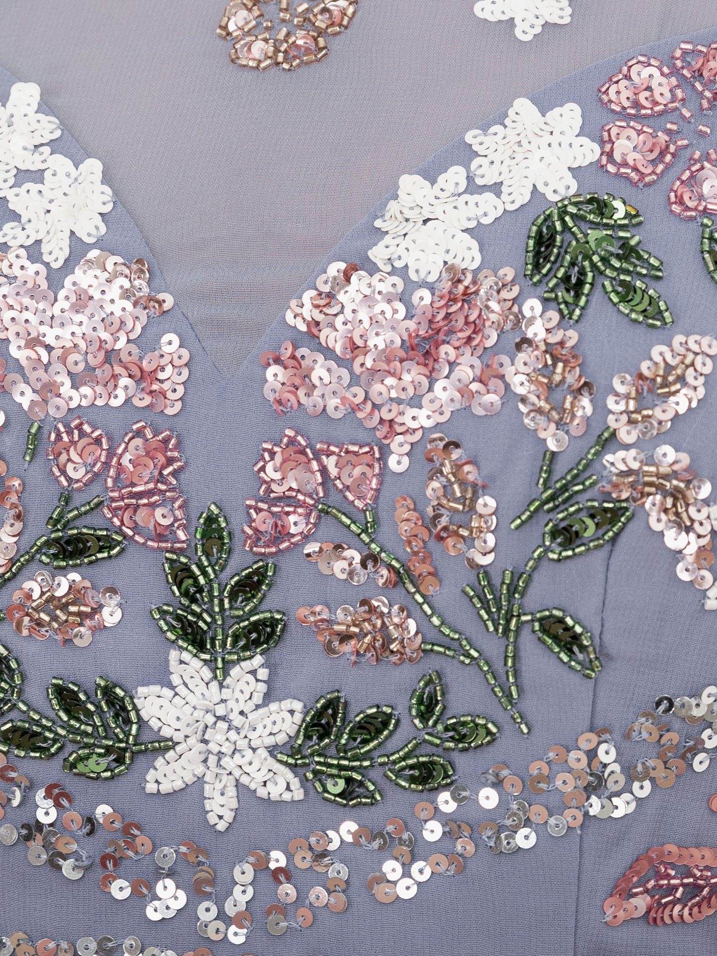 Maya Wisteria Blue Embellished Short Sleeve Ruffle Maxi Dress