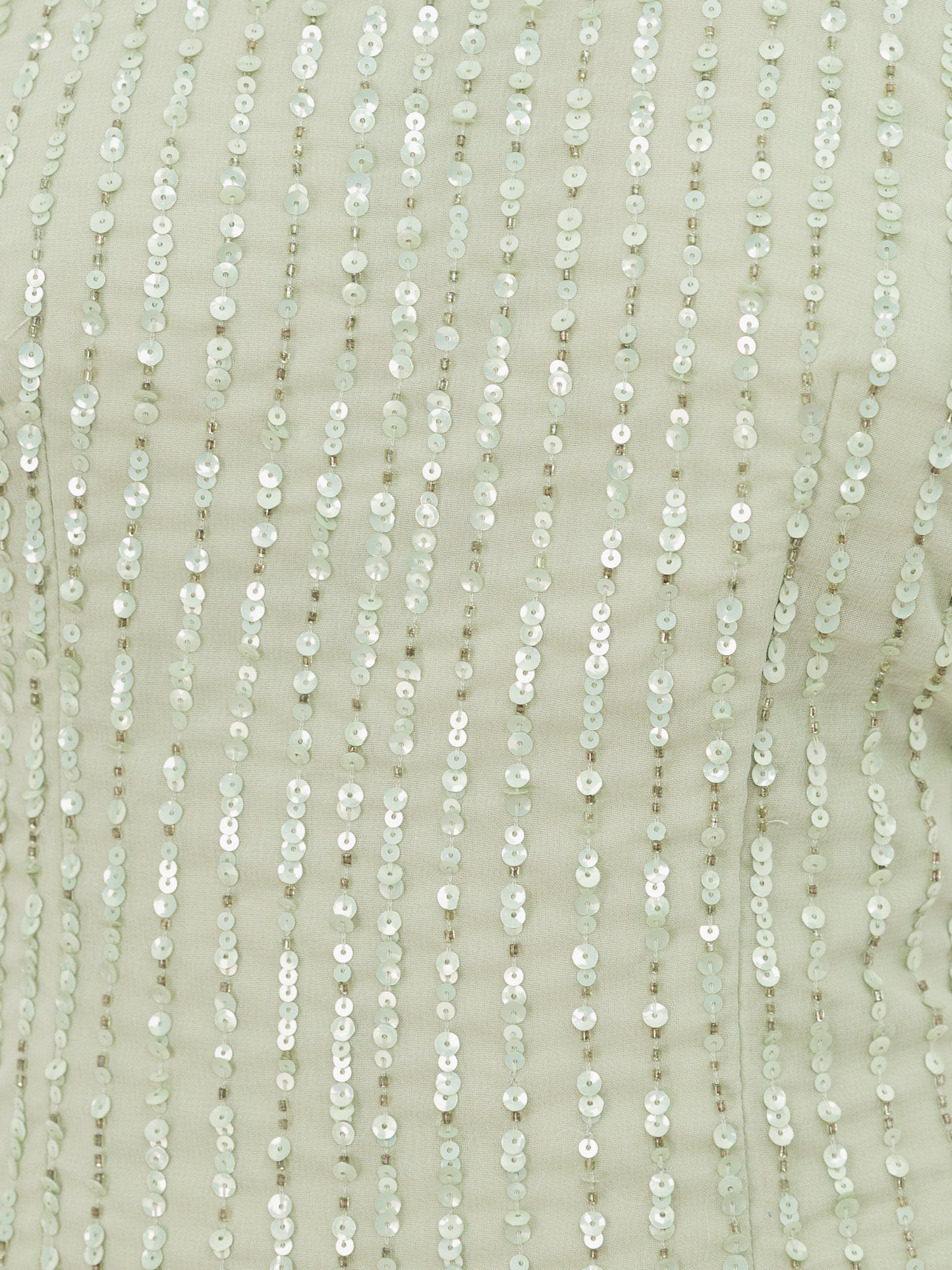Maya Meadow Green Linear Embellishment Halter Neck Maxi Dress