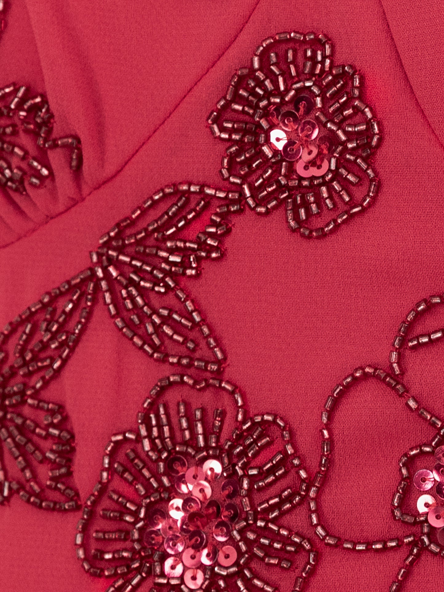 Maya Hot Pink Floral Embellished Tiered Maxi Dress with Tie Back