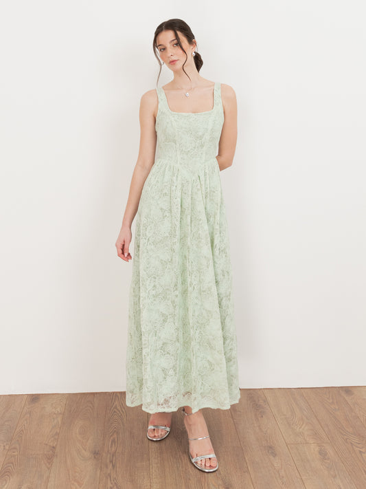 Maya Emerald Floral Lace Tie-Back Midaxi Dress Maya Deluxe Maya Emerald Floral Lace Tie-Back Midaxi Dress Maya Deluxe