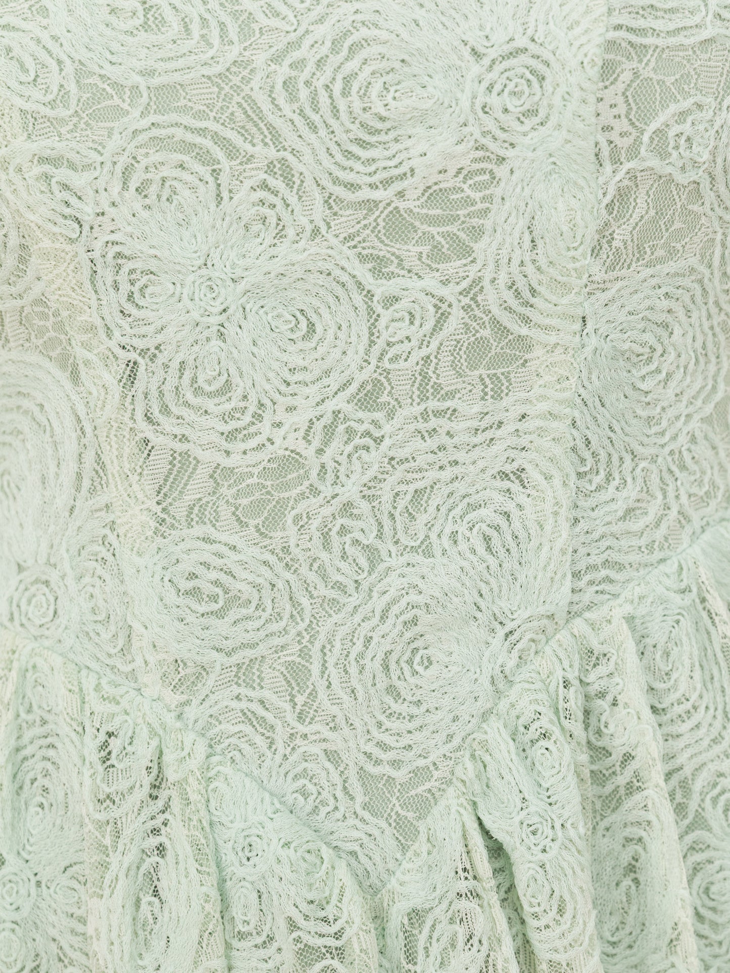 Maya Mint Embossed Floral Lace Drop Waist Midaxi Dress