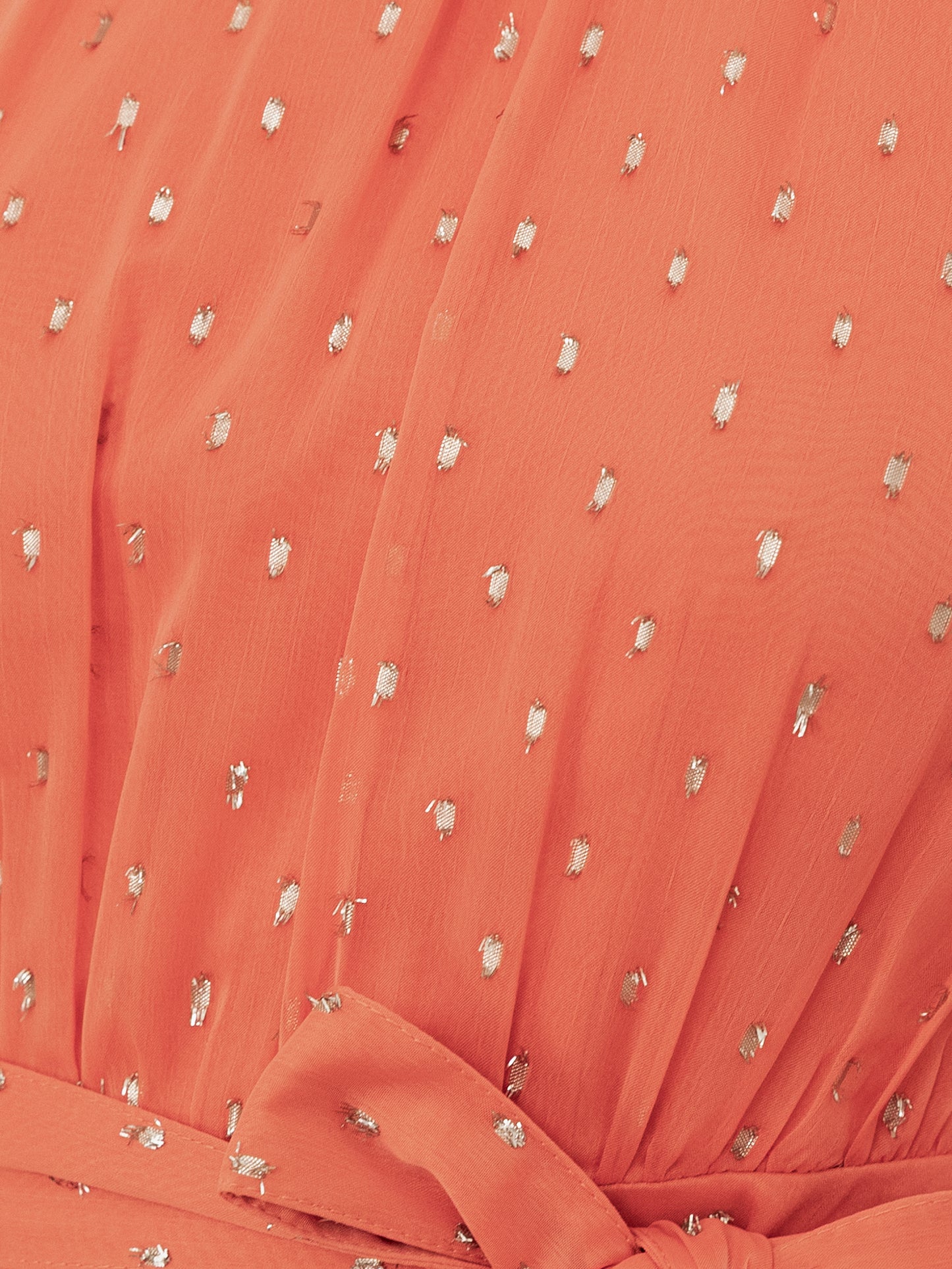 Anaya With Love Recycled Coral Halter Neck Tiered Midi Dress