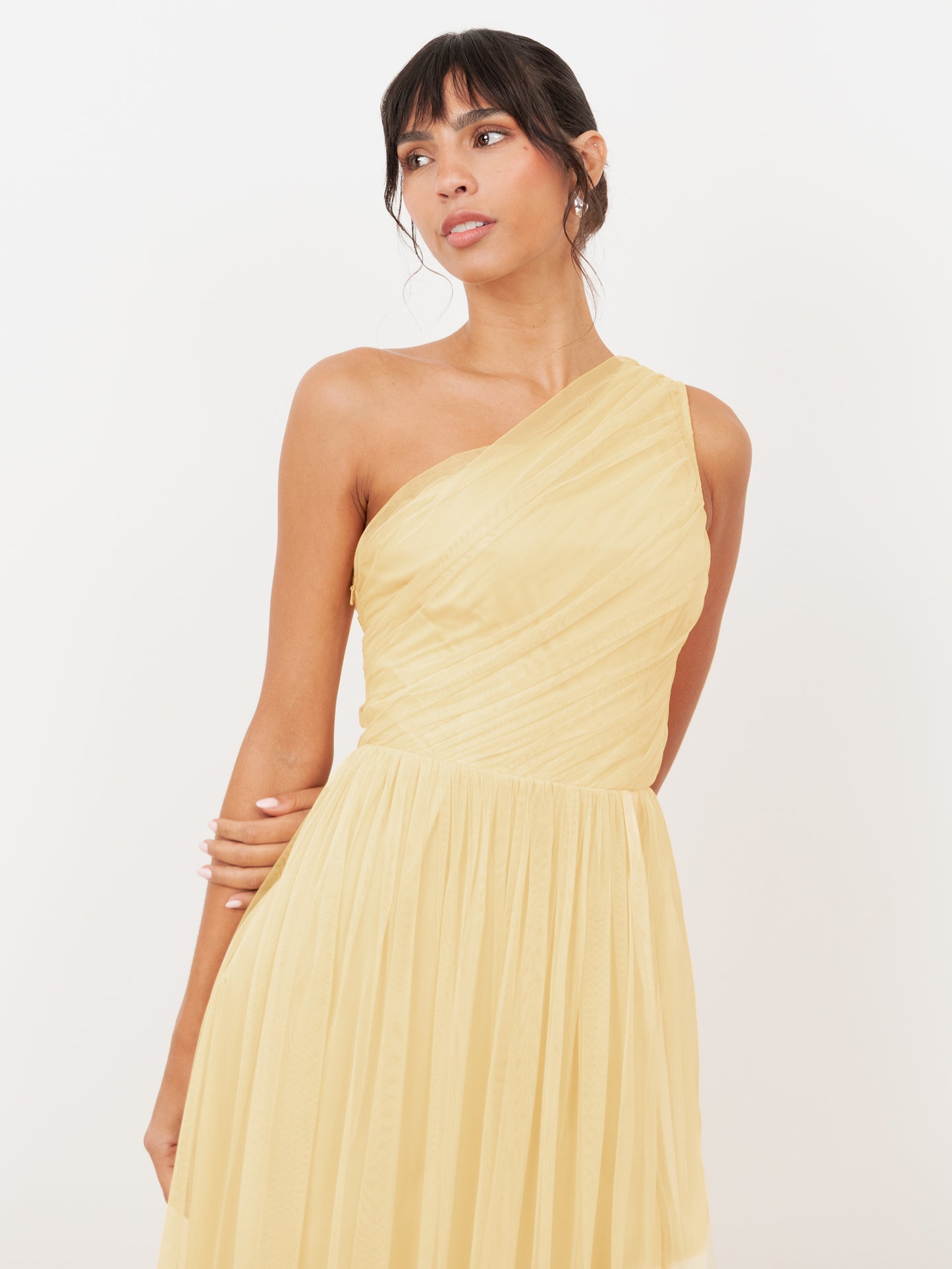 Anaya With Love Recycled Buttercream One Shoulder Maxi Dress