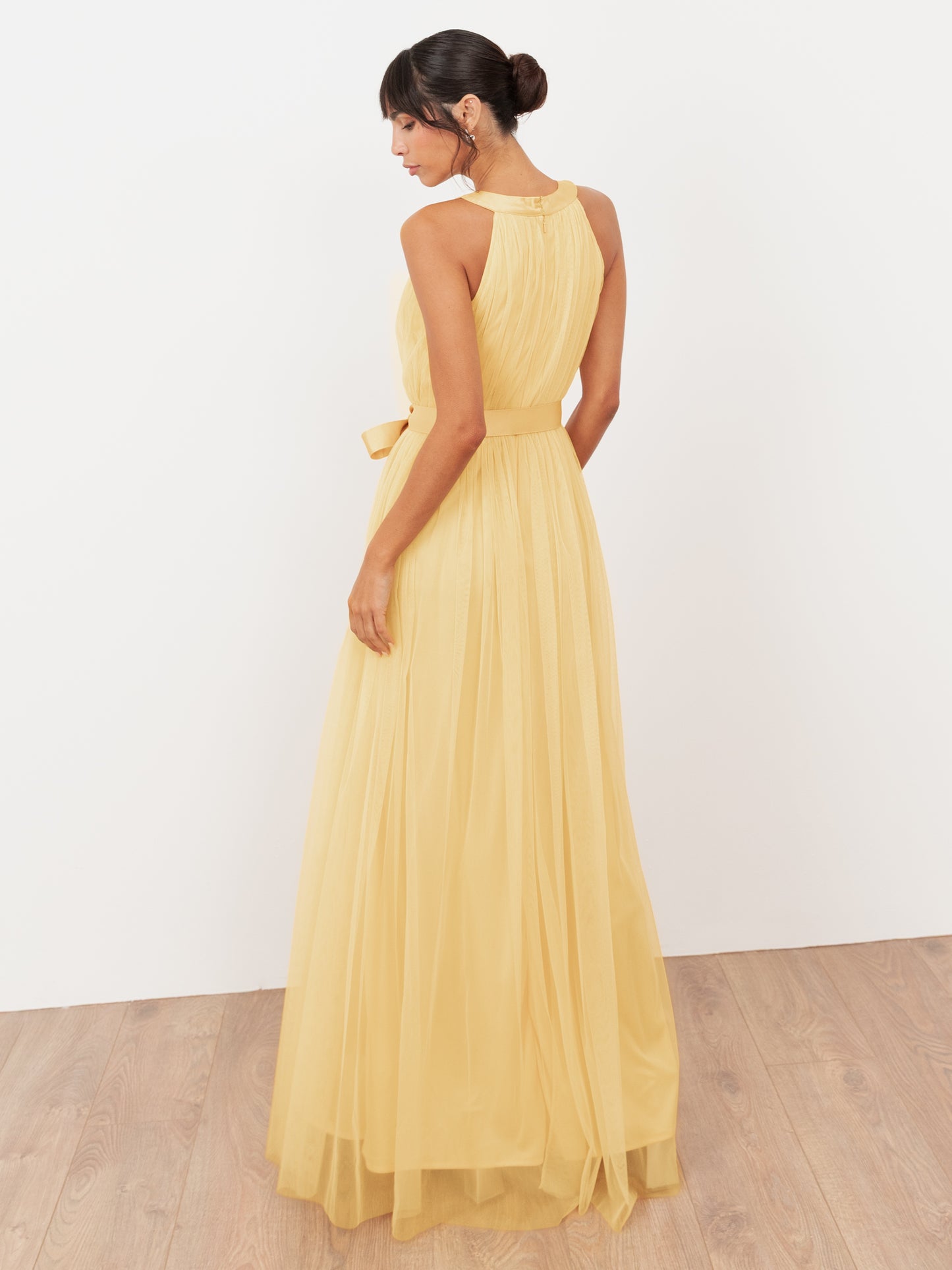 Anaya With Love Recycled Buttercream Halter Neck Maxi Dress