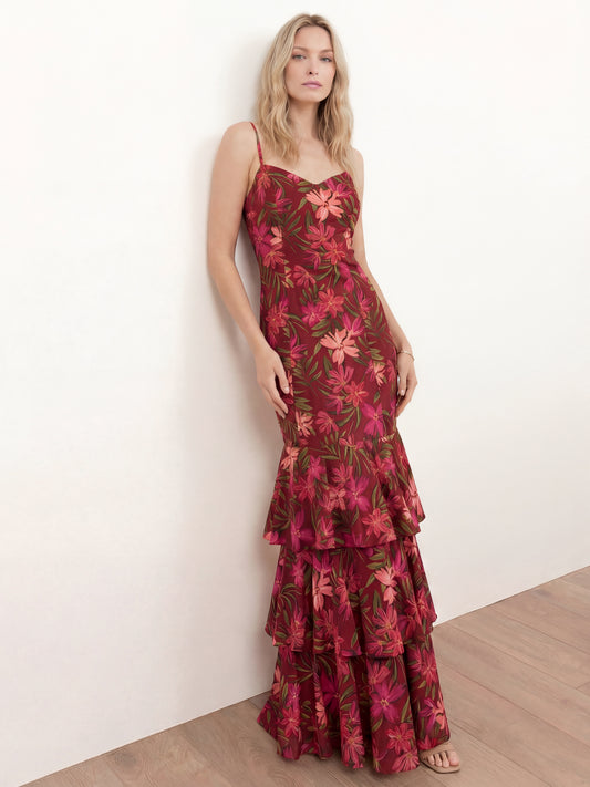 Anaya With Love Recycled Floral Cami Ruffle Maxi Dress