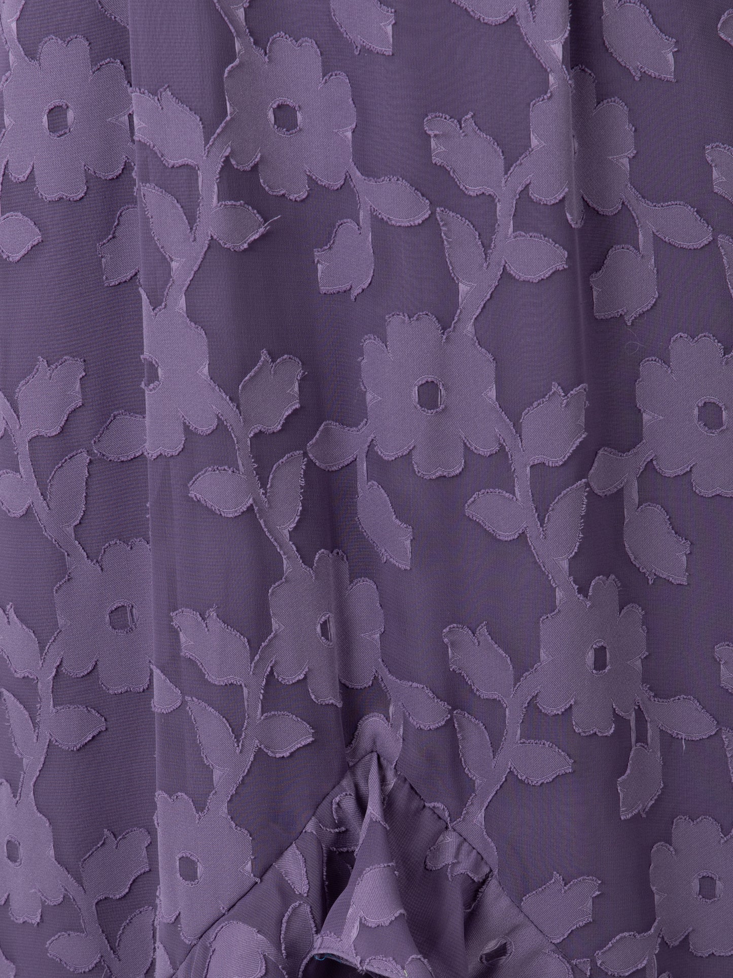 Anaya With Love Recycled Violet Floral Burnout Ruffle Maxi Dress
