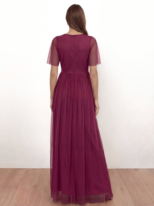 Anaya With Love Recycled Cerise Twist Detail Maxi Dress