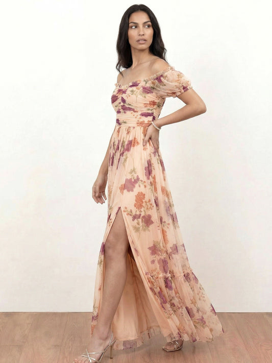 Anaya With Love Recycled Floral Bardot Maxi Dress