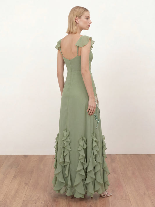 green emerald velvet dress Maya Maxi Dress, 4 / dans Green