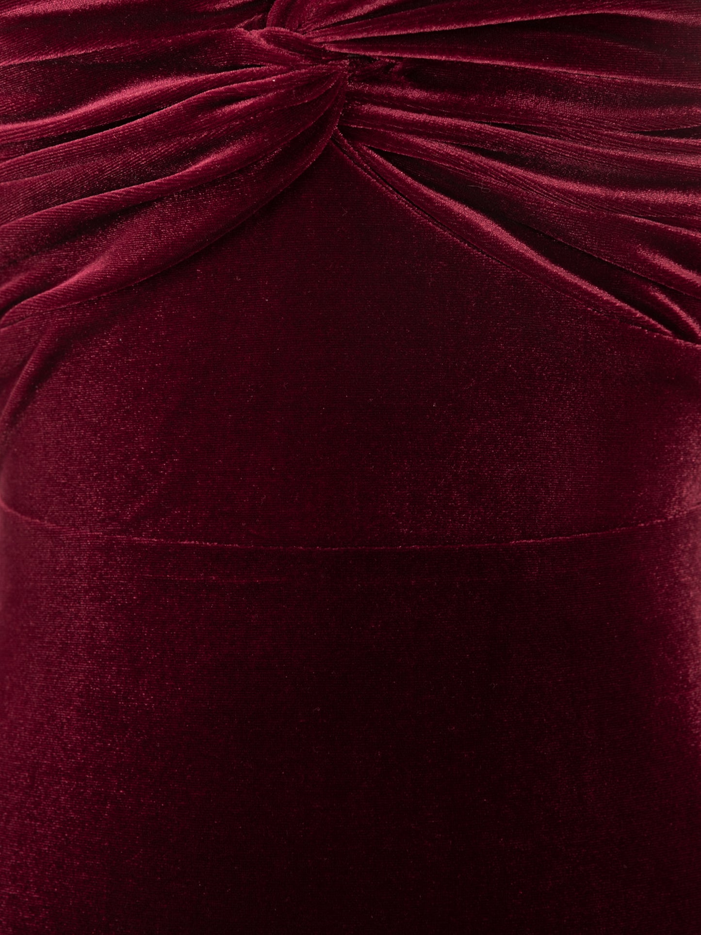 Maya Cranberry Twist Front Bardot Velvet Maxi Dress