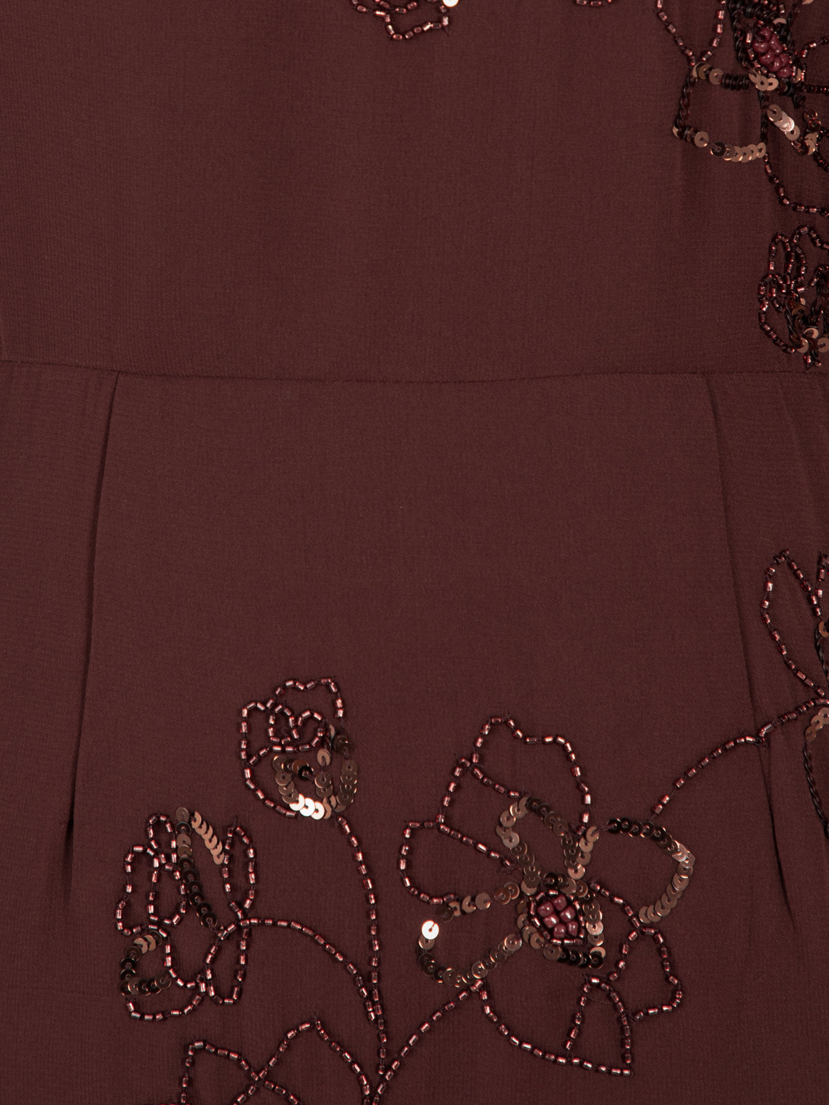 Maya Espresso Floral Embellished Angel Sleeve Maxi Dress