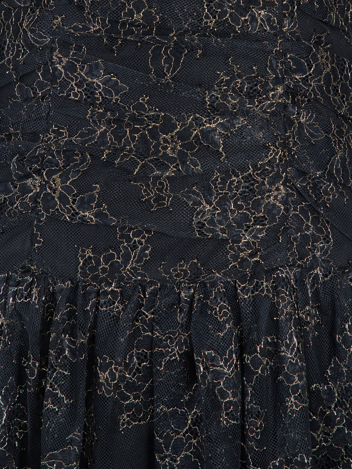 Maya Black Square Neck Ruched Lace Midaxi Dress