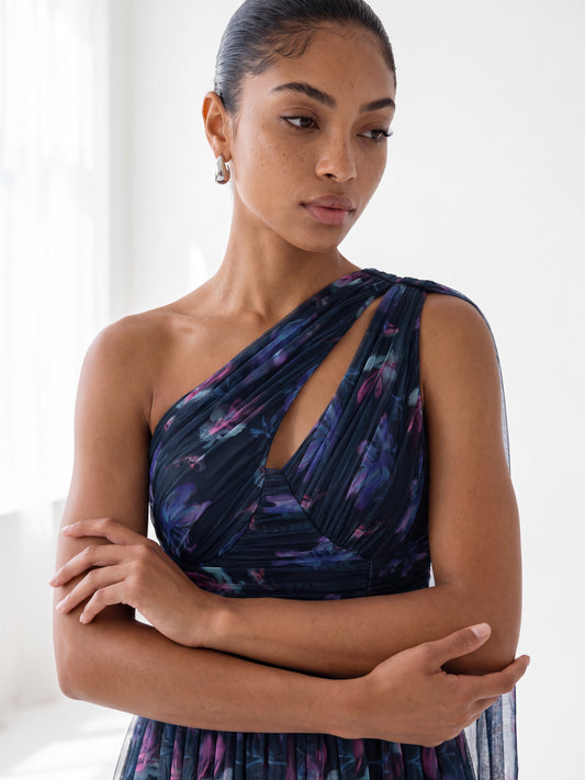Anaya With Love Recycled Floral Print One Shoulder Maxi Dress