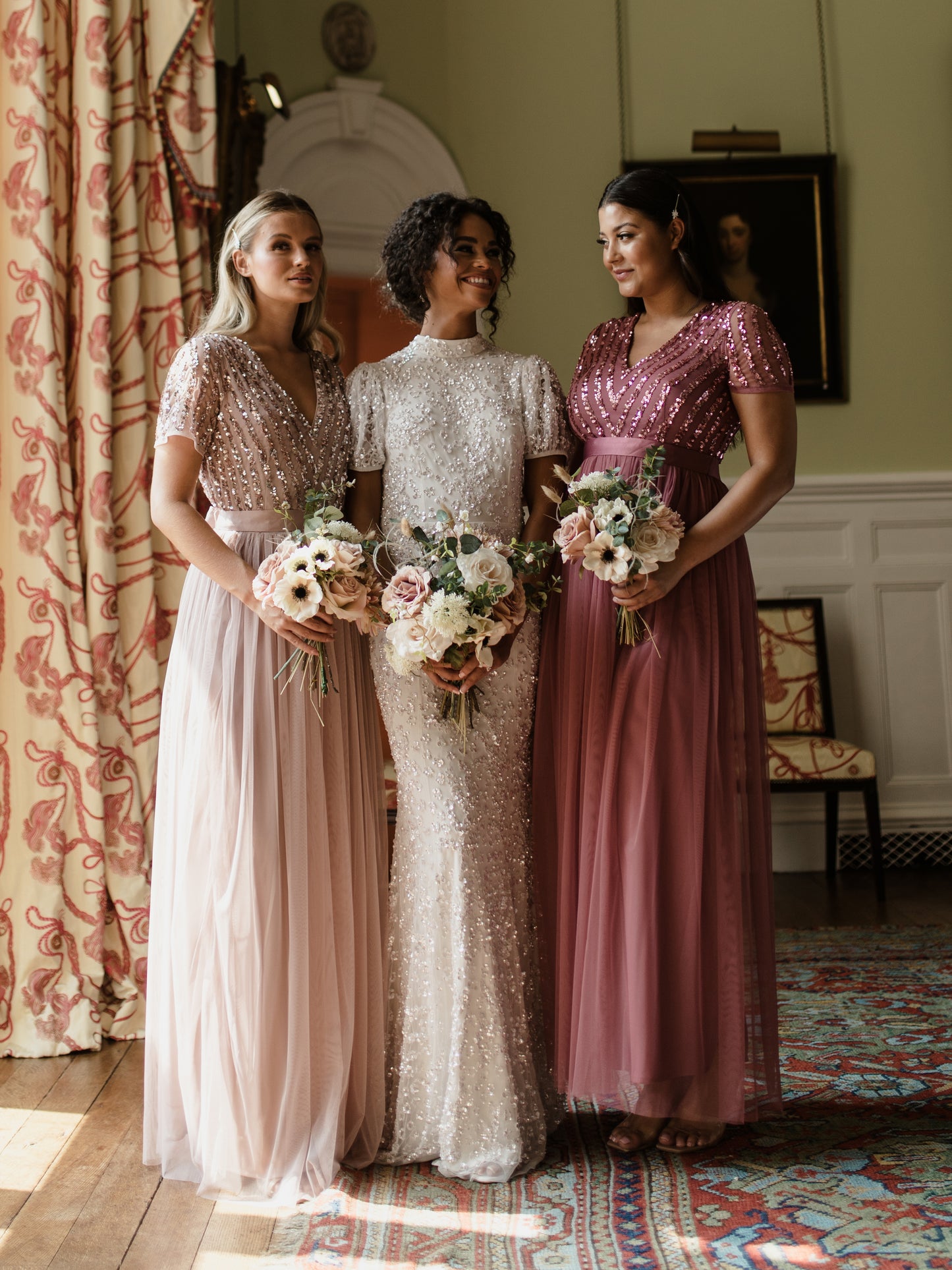 Maya Bridal Embellished High Neck Maxi Dress with Keyhole Back