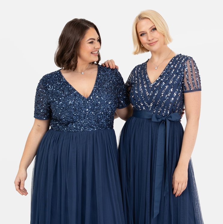 Maya Blue Embellished One Shoulder Maxi Dress – Maya Deluxe