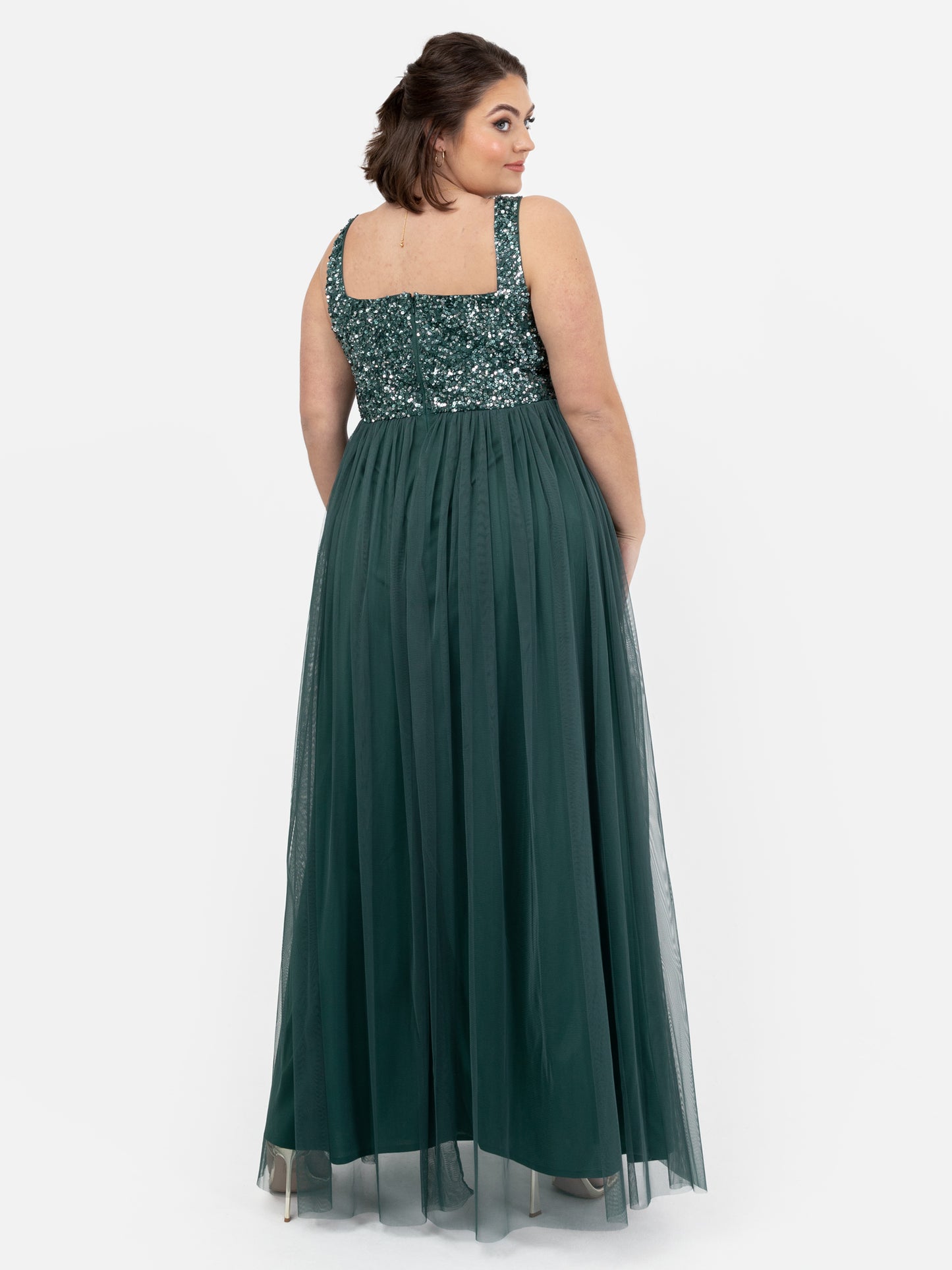 Maya Emerald Green Embellished Strappy Maxi Dress