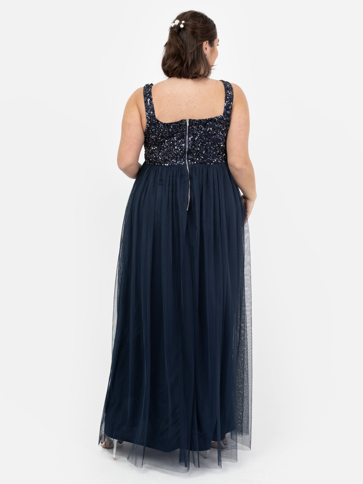 Maya Navy Embellished Strappy Maxi Dress