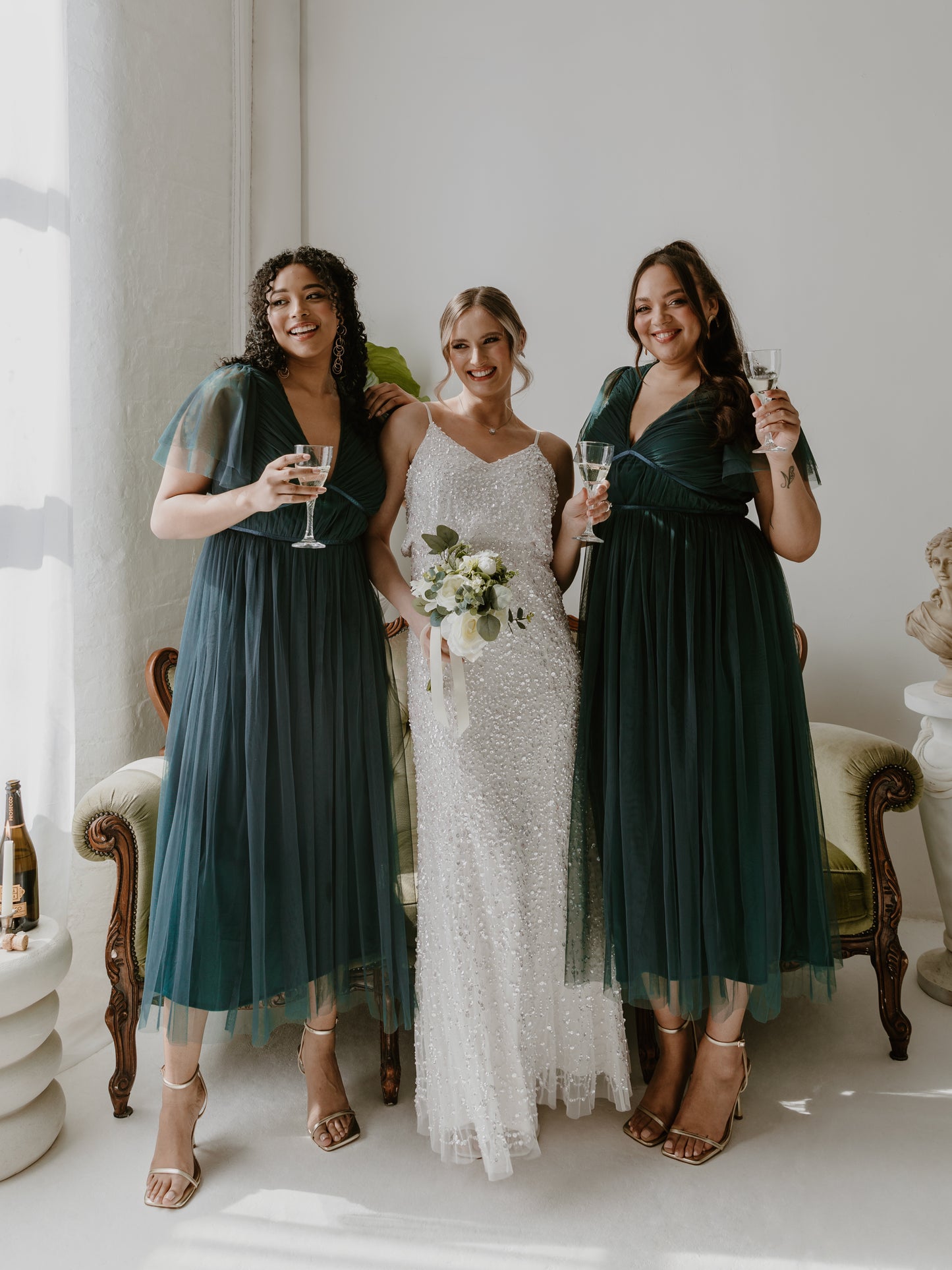 Anaya With Love Recycled Emerald Green Ribbon Detail Midi Dress