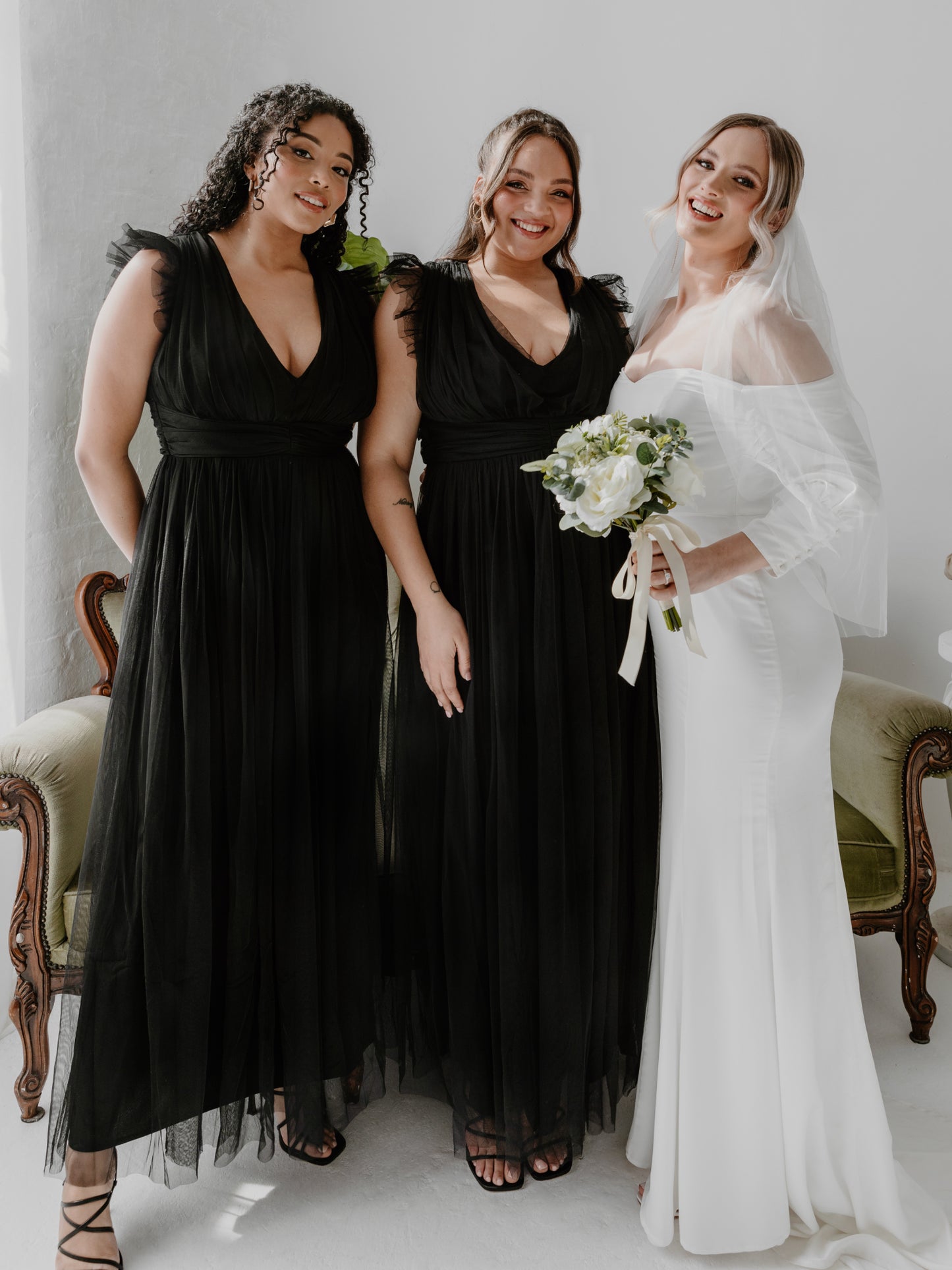 Anaya With Love Recycled Black Flutter Sleeve Maxi Dress