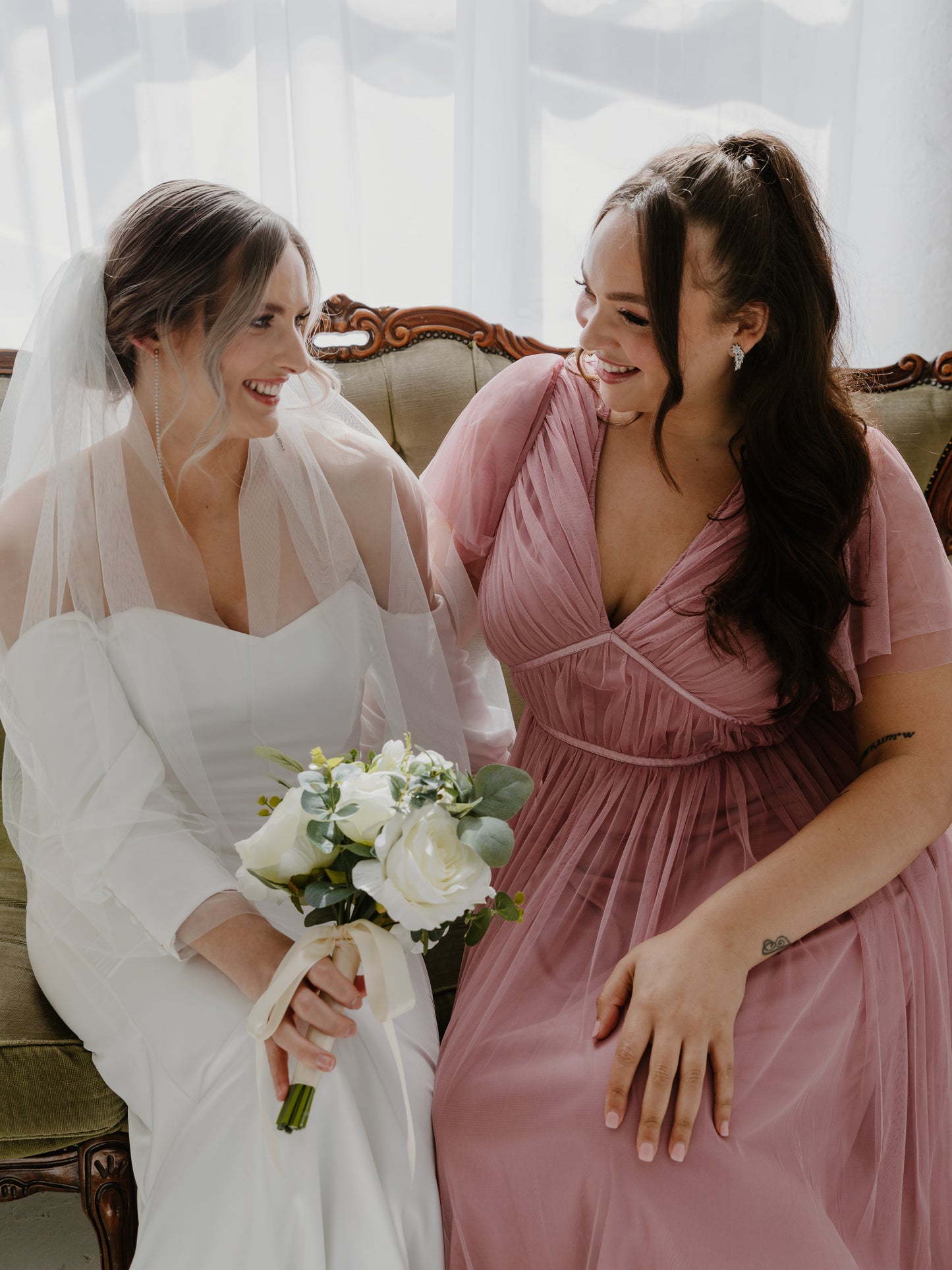 Anaya With Love Recycled Blush Pink Ribbon Detail Midi Dress