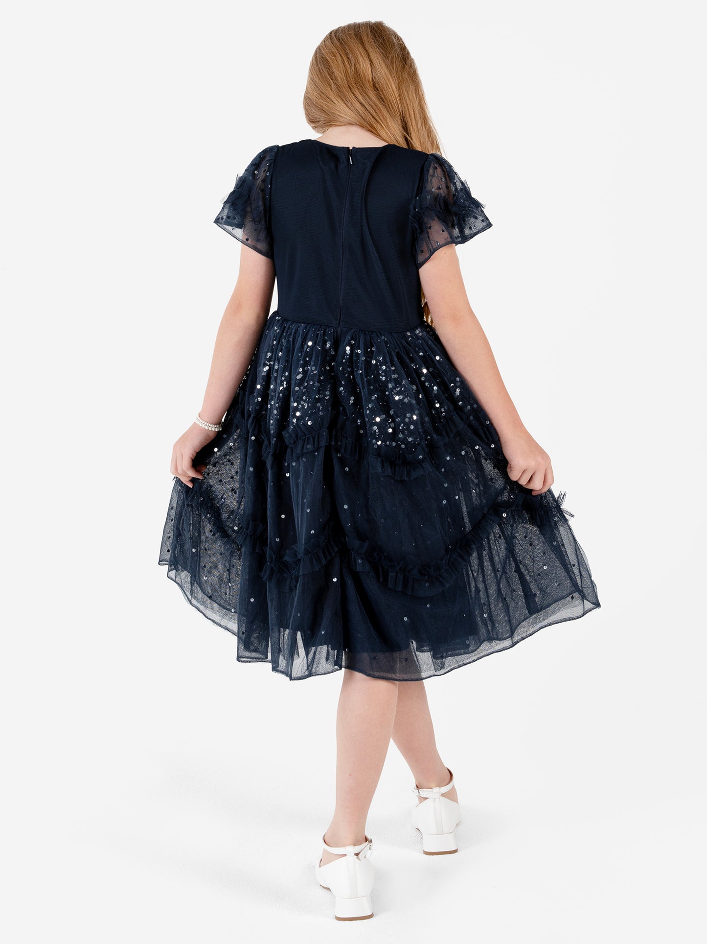 Mini Maya Navy Fully Embellished Midi Dress