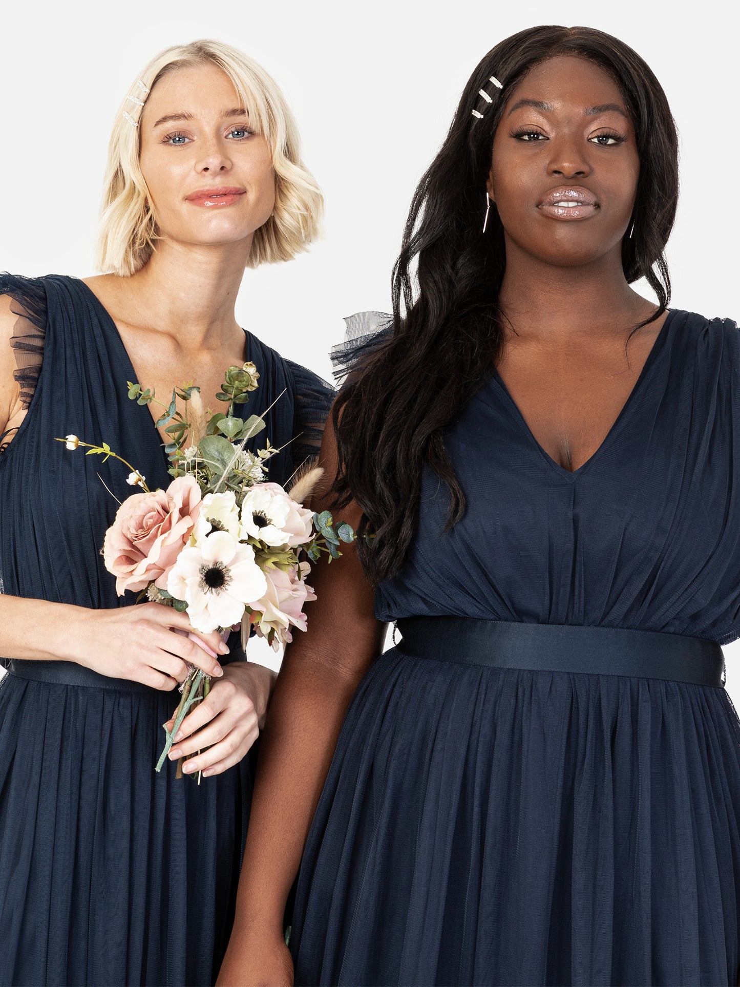 Anaya With Love Recycled Navy Midaxi Dress with Sash Belt