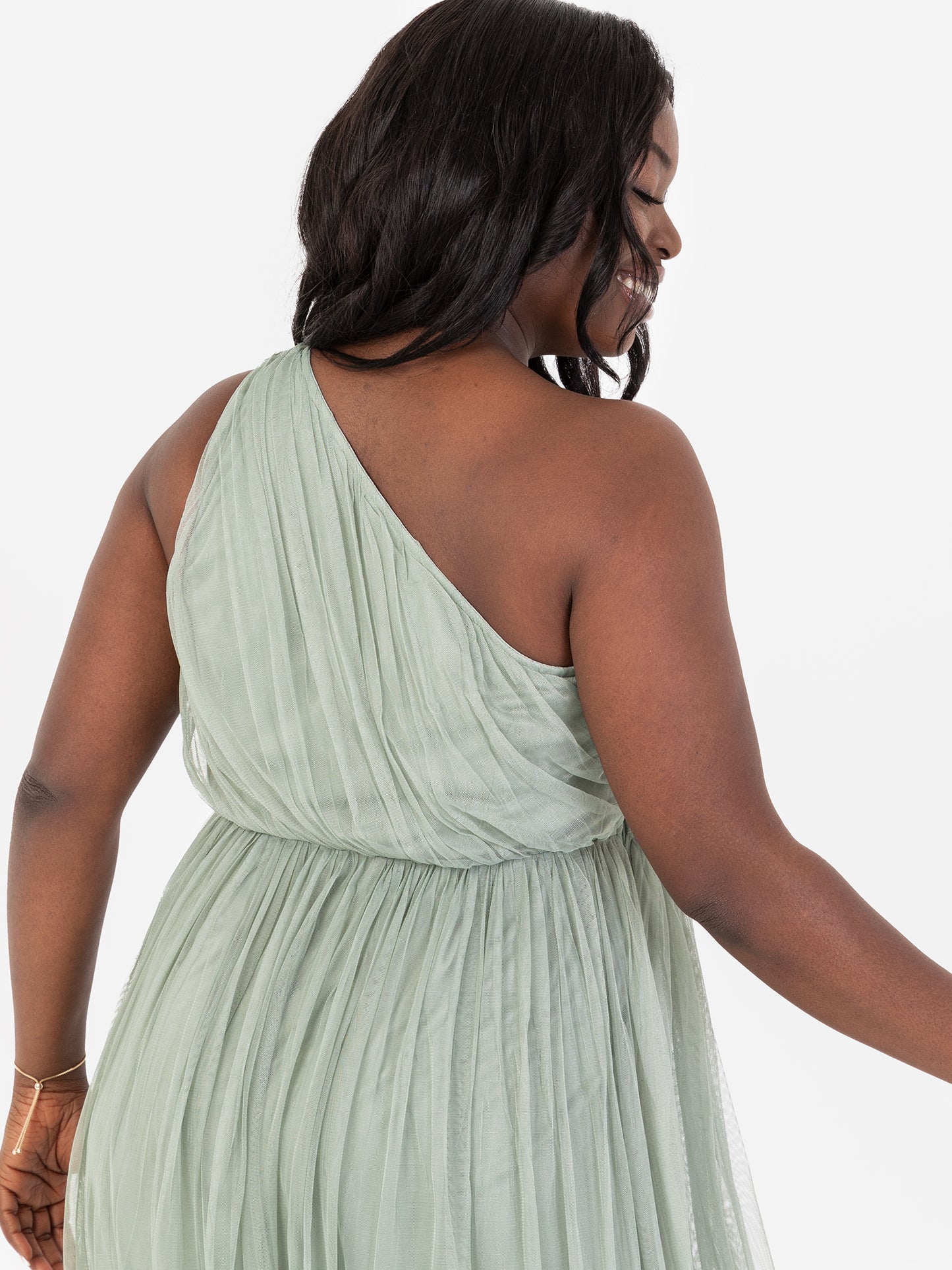 Anaya With Love Recycled Frosty Green One Shoulder Maxi Dress