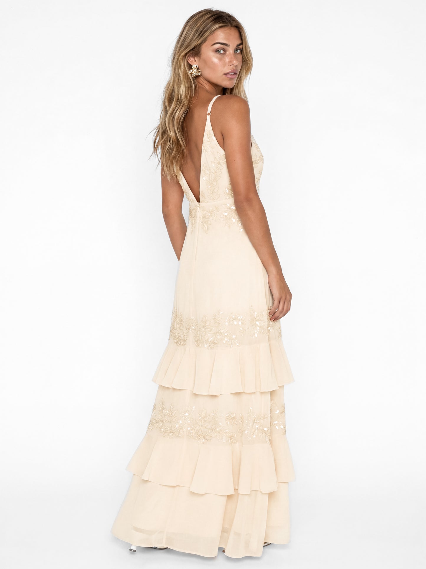 Maya Vanilla Embellished Cami Maxi Dress