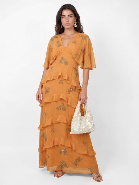 maya kimono jersey maxi dress Amber Floral Embellished V Neck Sleeve Ruffled – Maya Deluxe sku-ED-095-White GLS Plus Size Red and left Neck Size:15 1/2