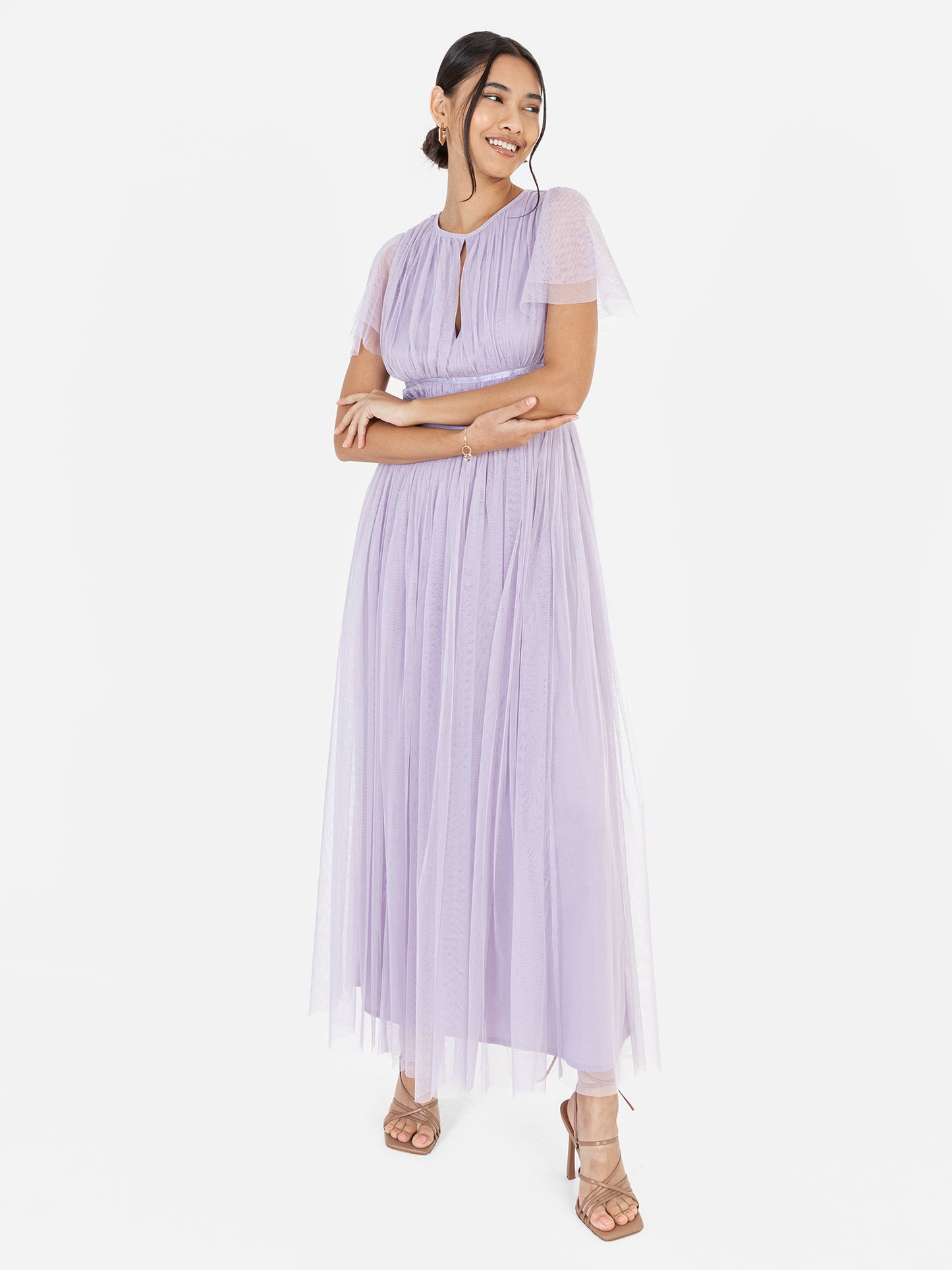 Anaya With Love Recycled Lilac Midaxi Dress With Keyhole Detail
