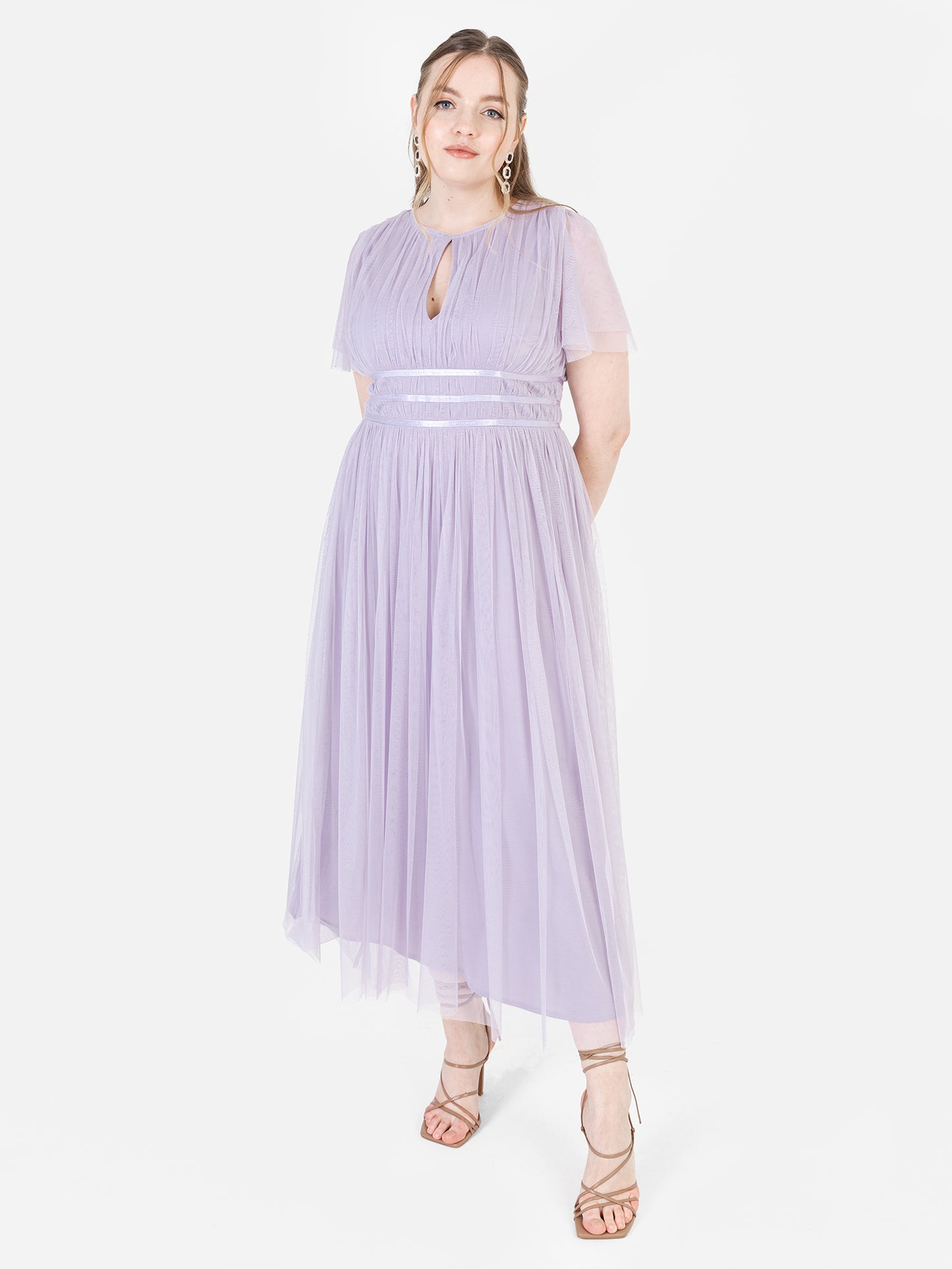 Anaya With Love Recycled Lilac Midaxi Dress With Keyhole Detail