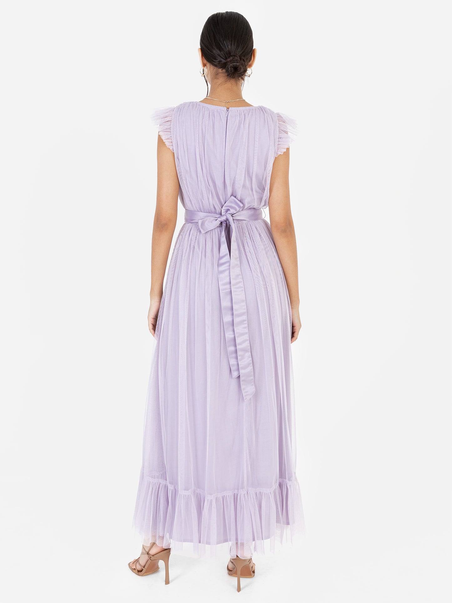 Anaya With Love Recycled Dusty Lilac Midaxi Dress with Sash Belt
