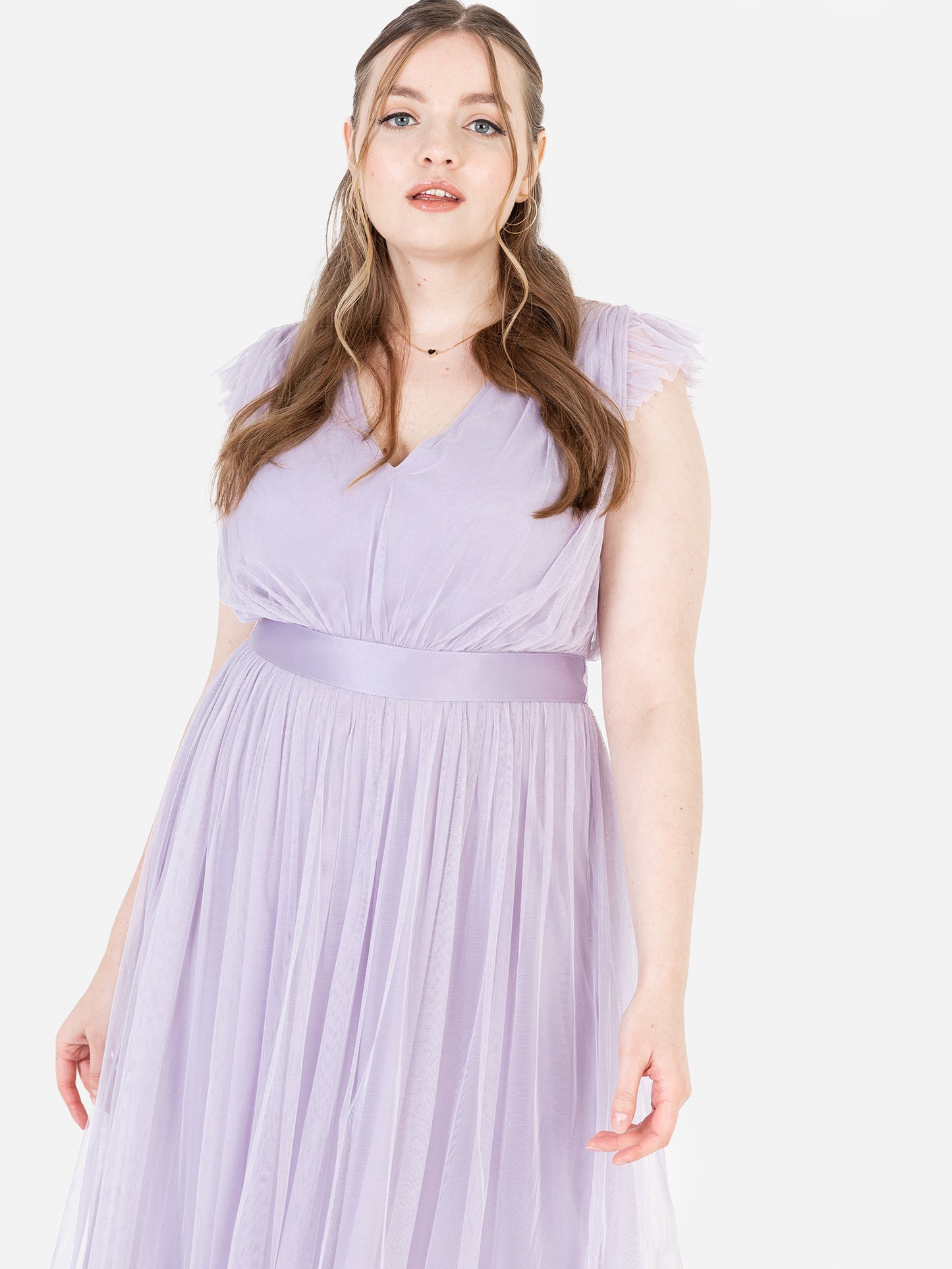 Anaya With Love Recycled Dusty Lilac Midaxi Dress with Sash Belt