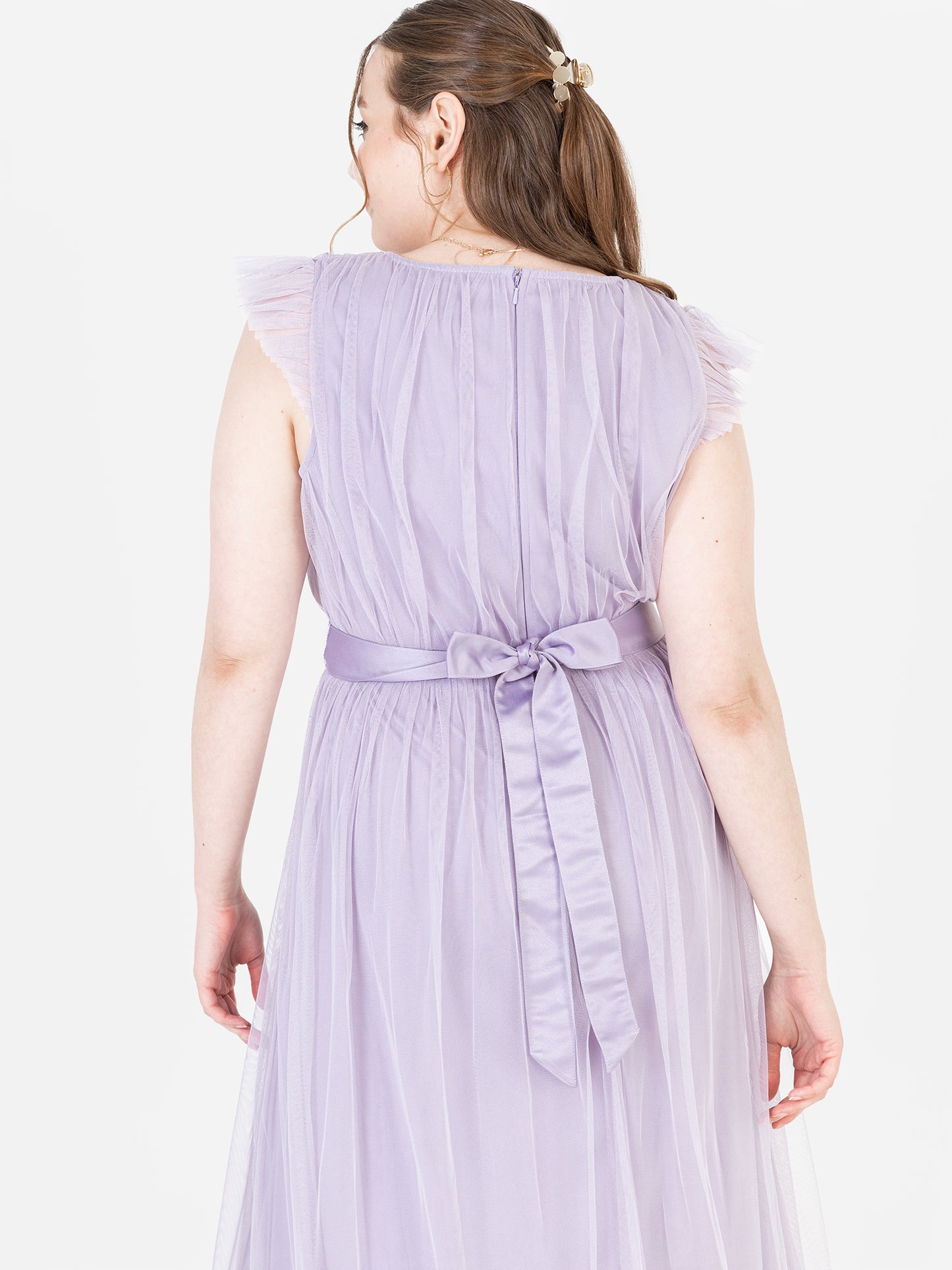 Anaya With Love Recycled Dusty Lilac Midaxi Dress with Sash Belt