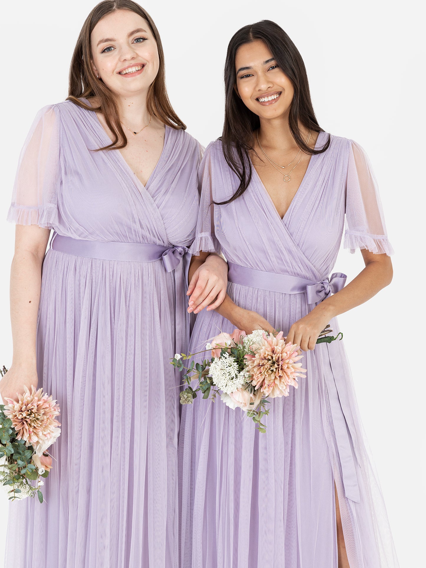 Anaya With Love Dusty Lilac Faux Wrap Maxi Dress with Sash Belt