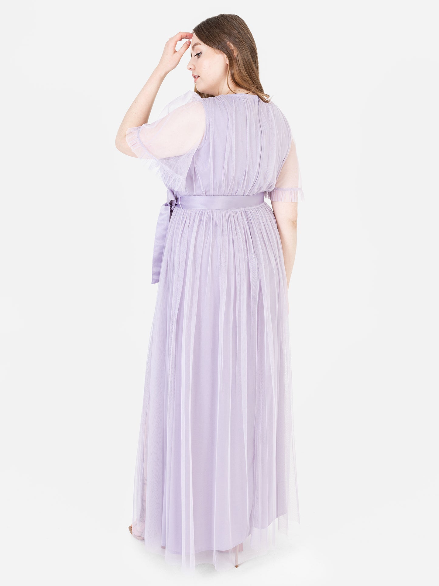 Anaya With Love Dusty Lilac Faux Wrap Maxi Dress with Sash Belt