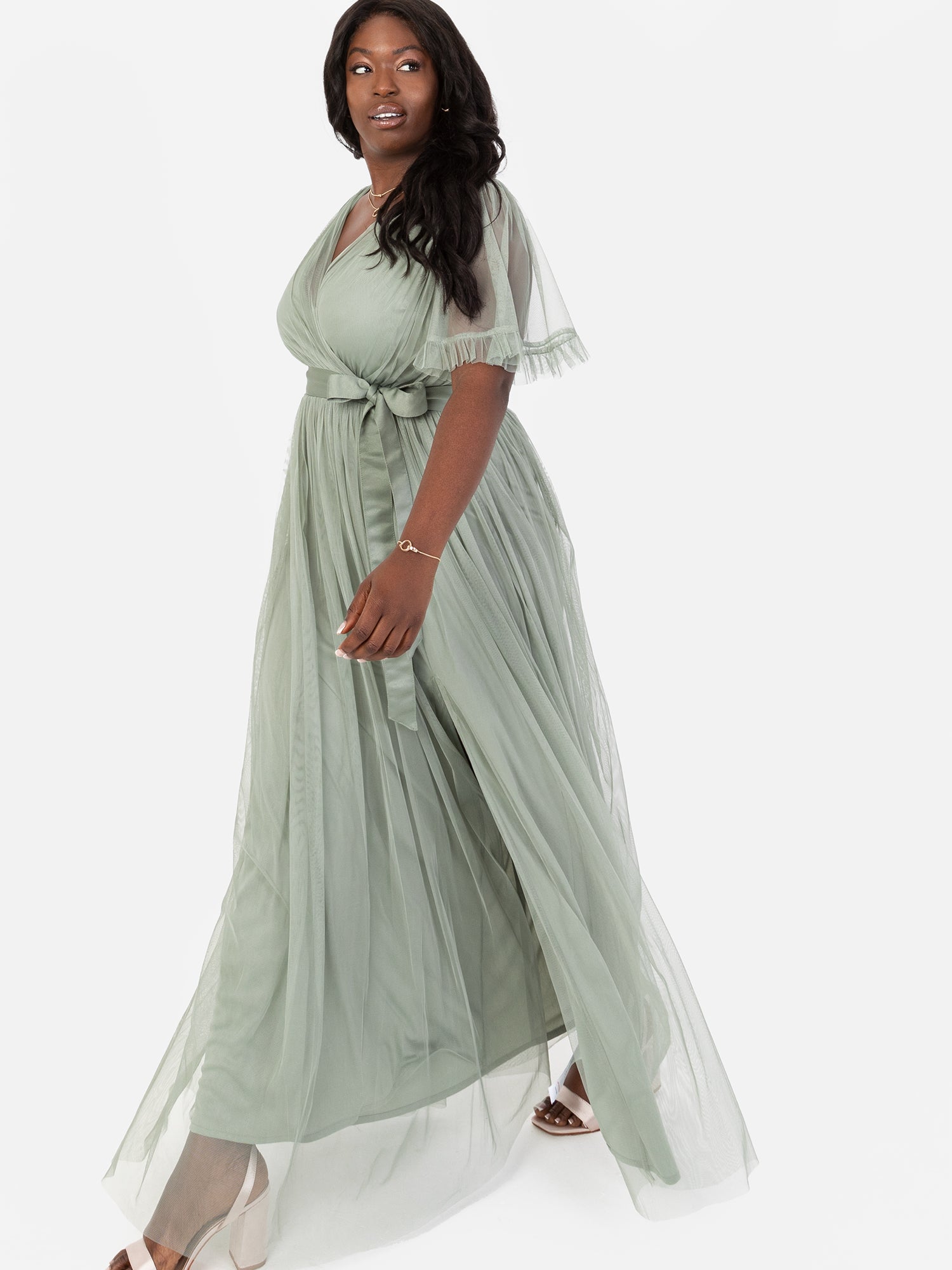 Anaya With Love Recycled Frosty Green Faux Wrap Maxi Dress With Sash B Maya Deluxe Anaya With Love Recycled Frosty Green Faux Wrap Maxi Dress With Sash B Maya Deluxe