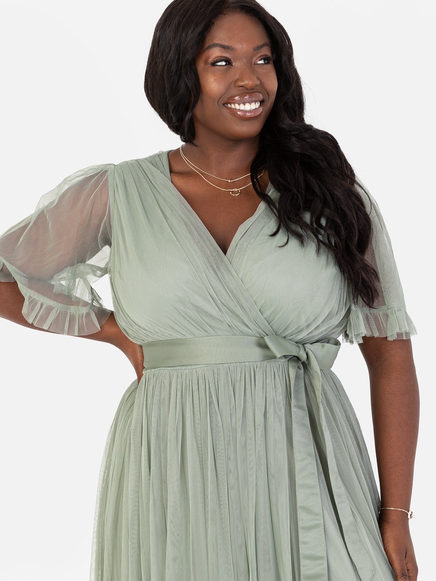 Anaya With Love Recycled Frosty Green Faux Wrap Maxi Dress With Sash B Maya Deluxe Anaya With Love Recycled Frosty Green Faux Wrap Maxi Dress With Sash B Maya Deluxe