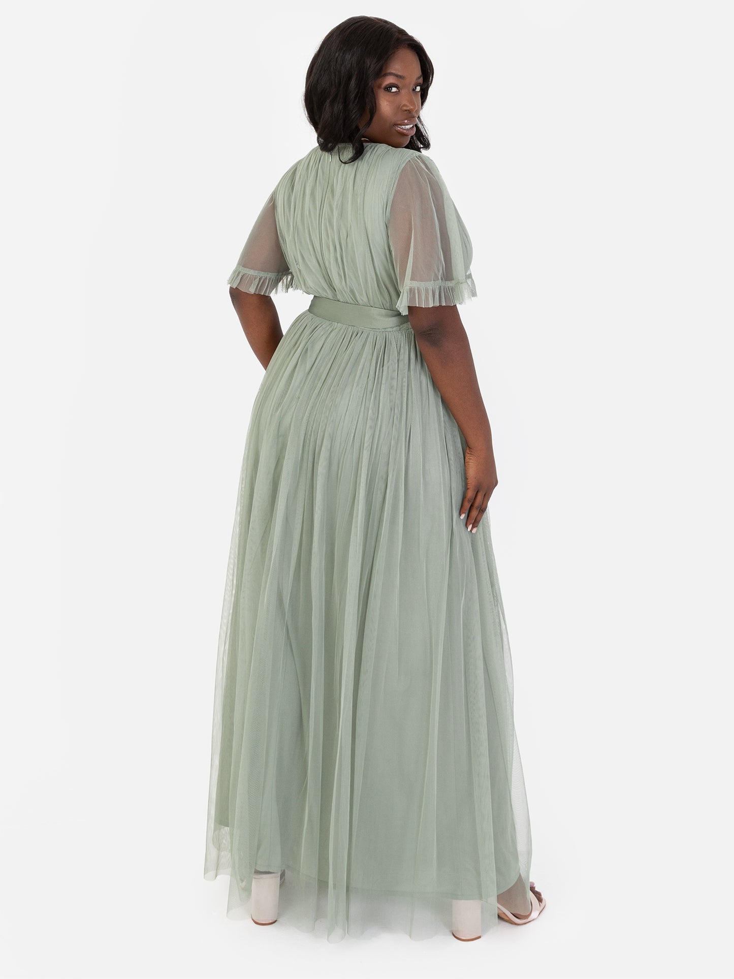 Anaya With Love Recycled Frosty Green Faux Wrap Maxi Dress With Sash Belt