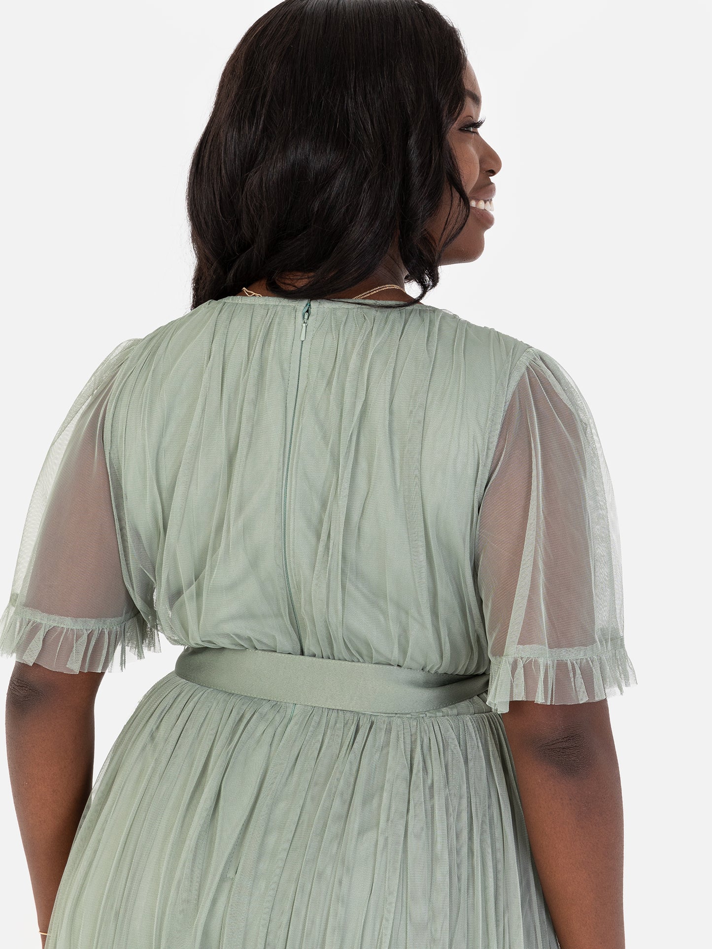 Anaya With Love Recycled Frosty Green Faux Wrap Maxi Dress With Sash Belt