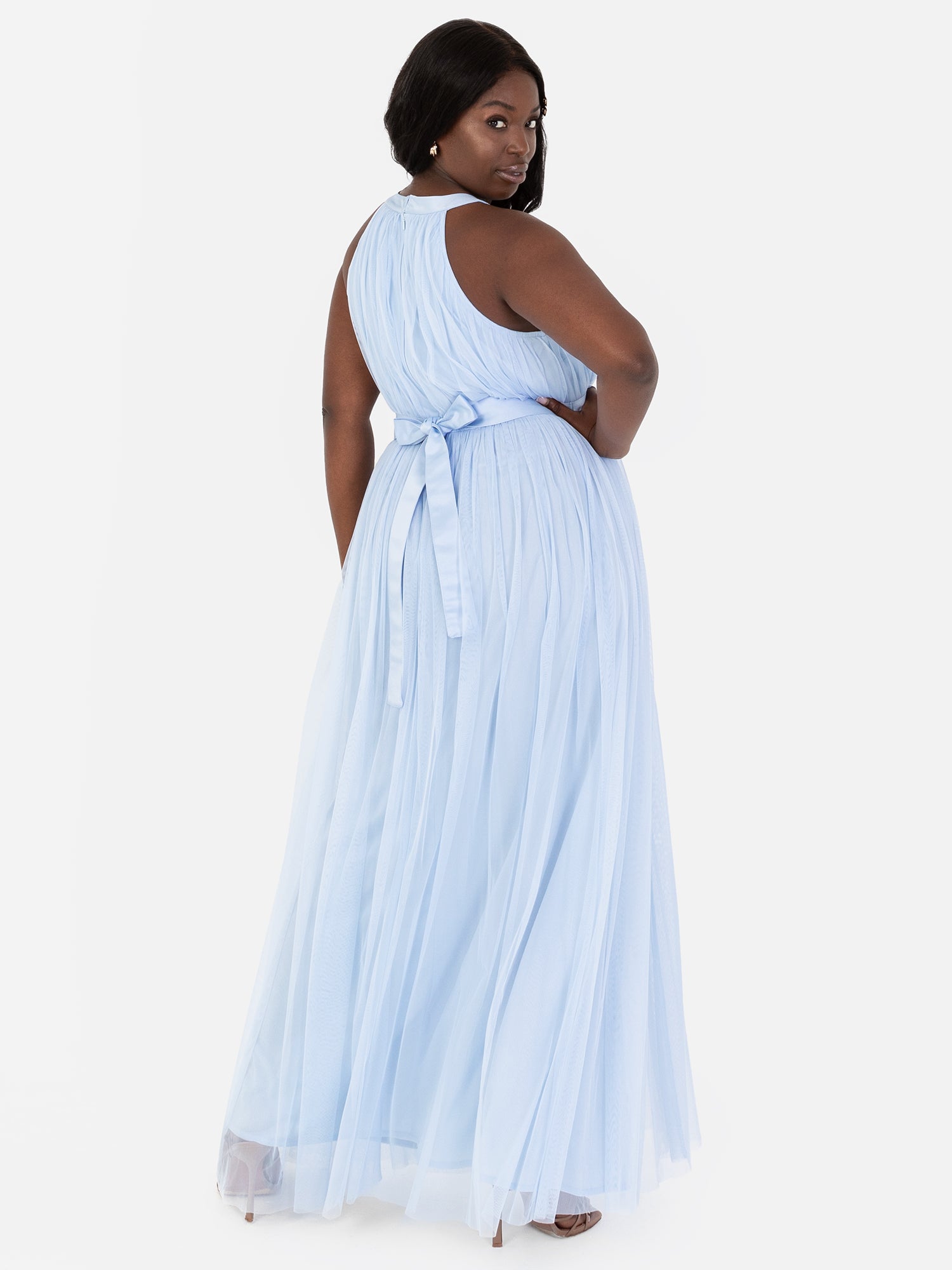 Anaya with Love Recycled Light Blue Halter Neck Maxi Dress Maya Deluxe Anaya with Love Recycled Light Blue Halter Neck Maxi Dress Maya Deluxe