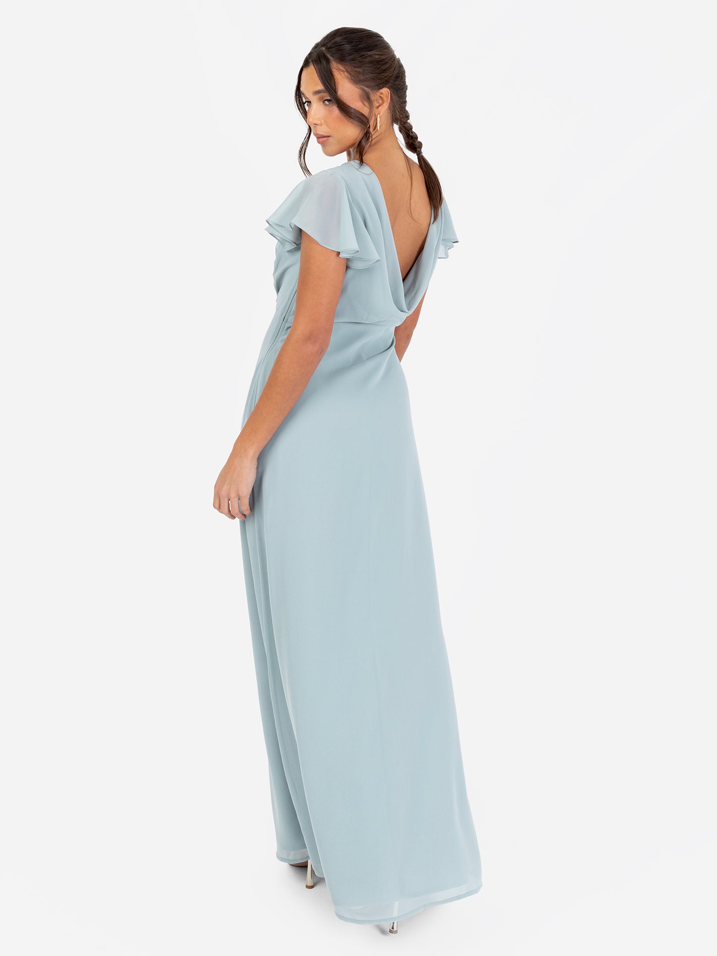 Anaya With Love Recycled Cloud Blue Cowl Back Maxi Dress