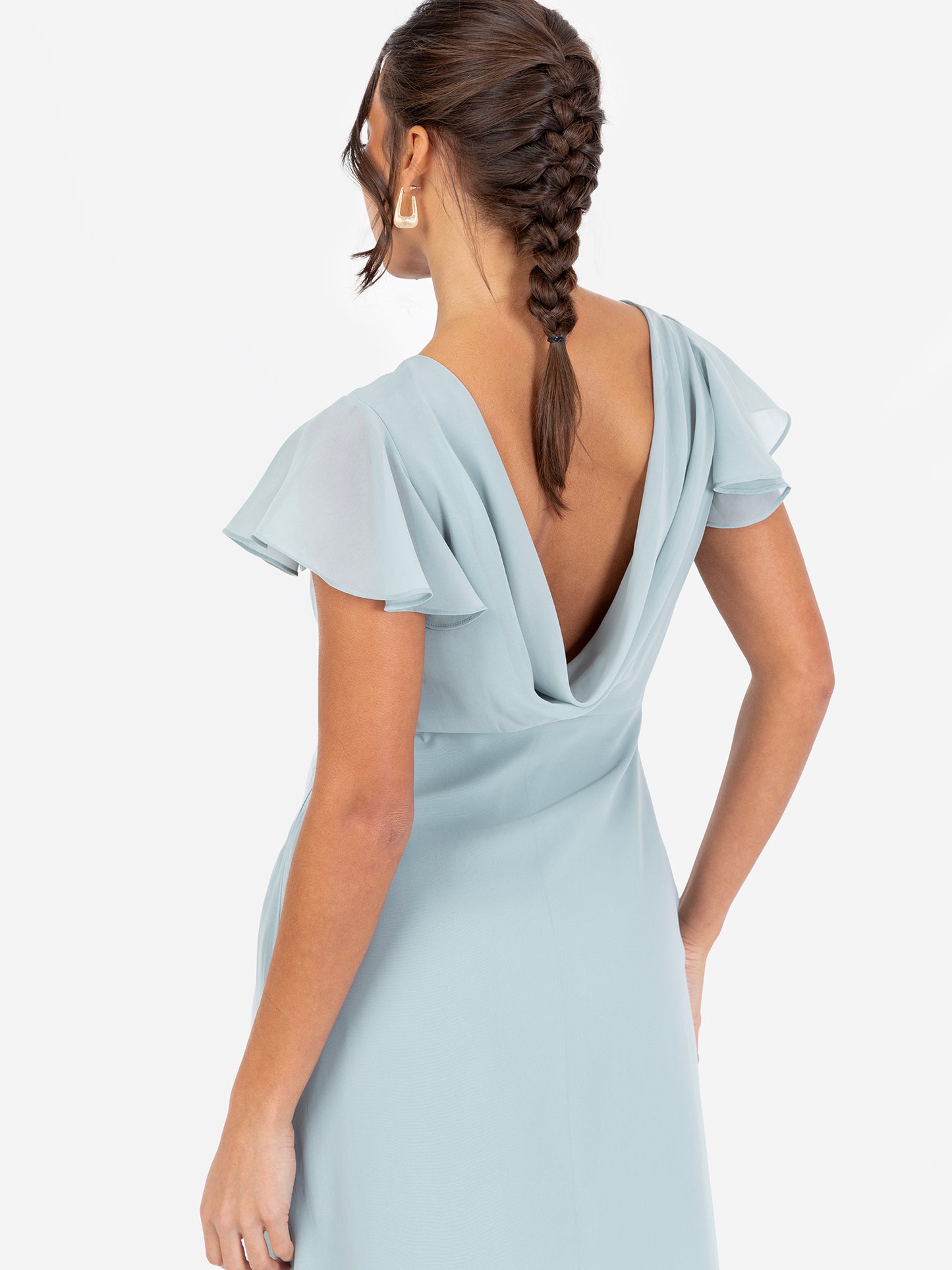 Anaya With Love Recycled Cloud Blue Cowl Back Maxi Dress
