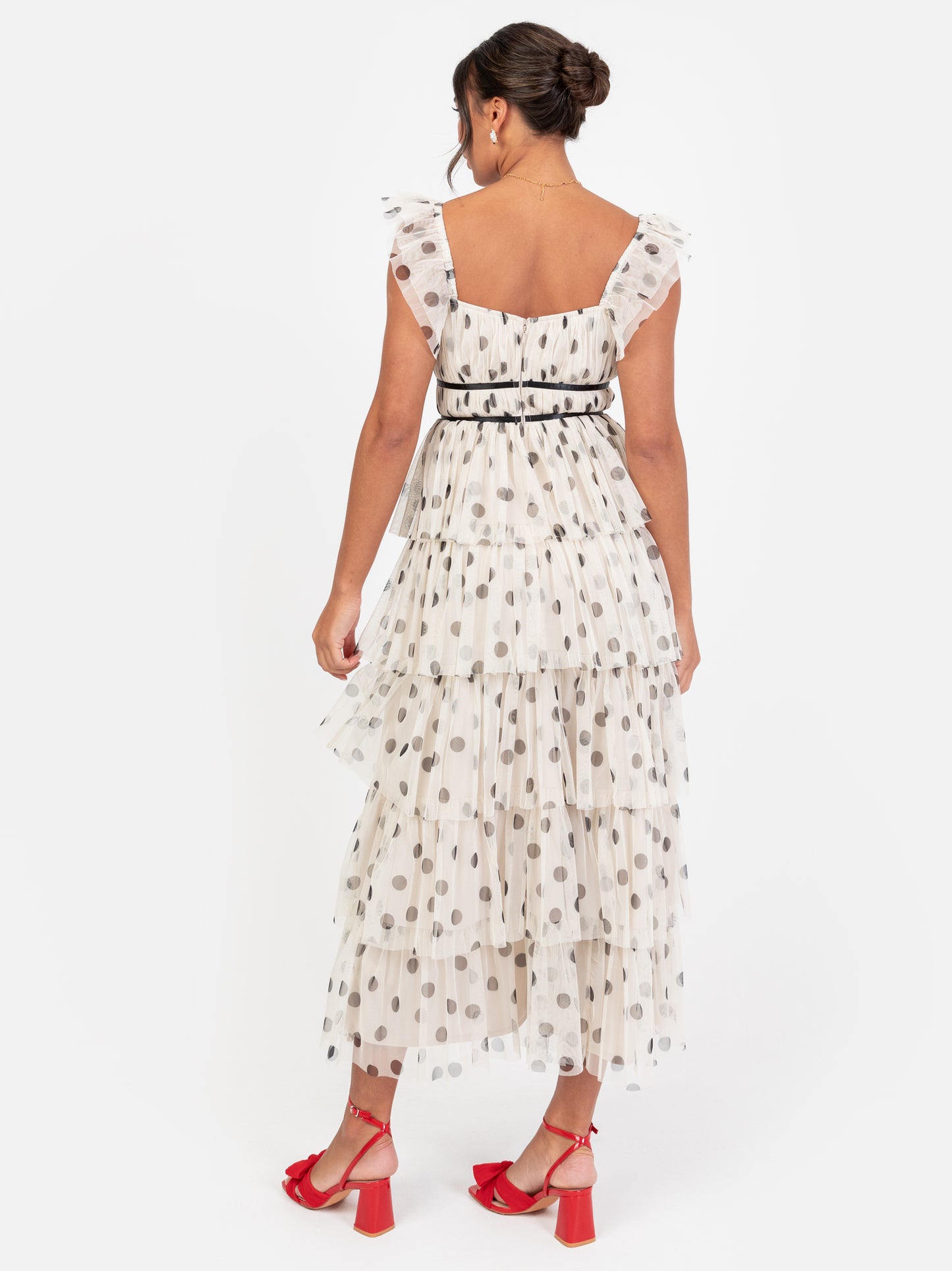 Anaya With Love Recycled Polka Dot Tiered Midaxi Dress