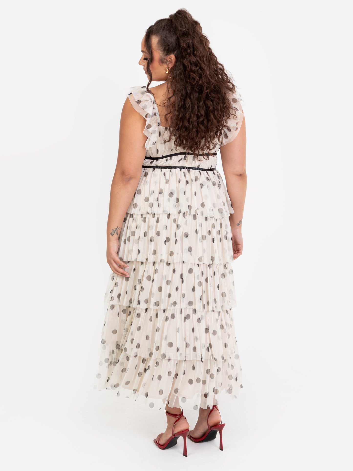 Anaya With Love Recycled Polka Dot Tiered Midaxi Dress