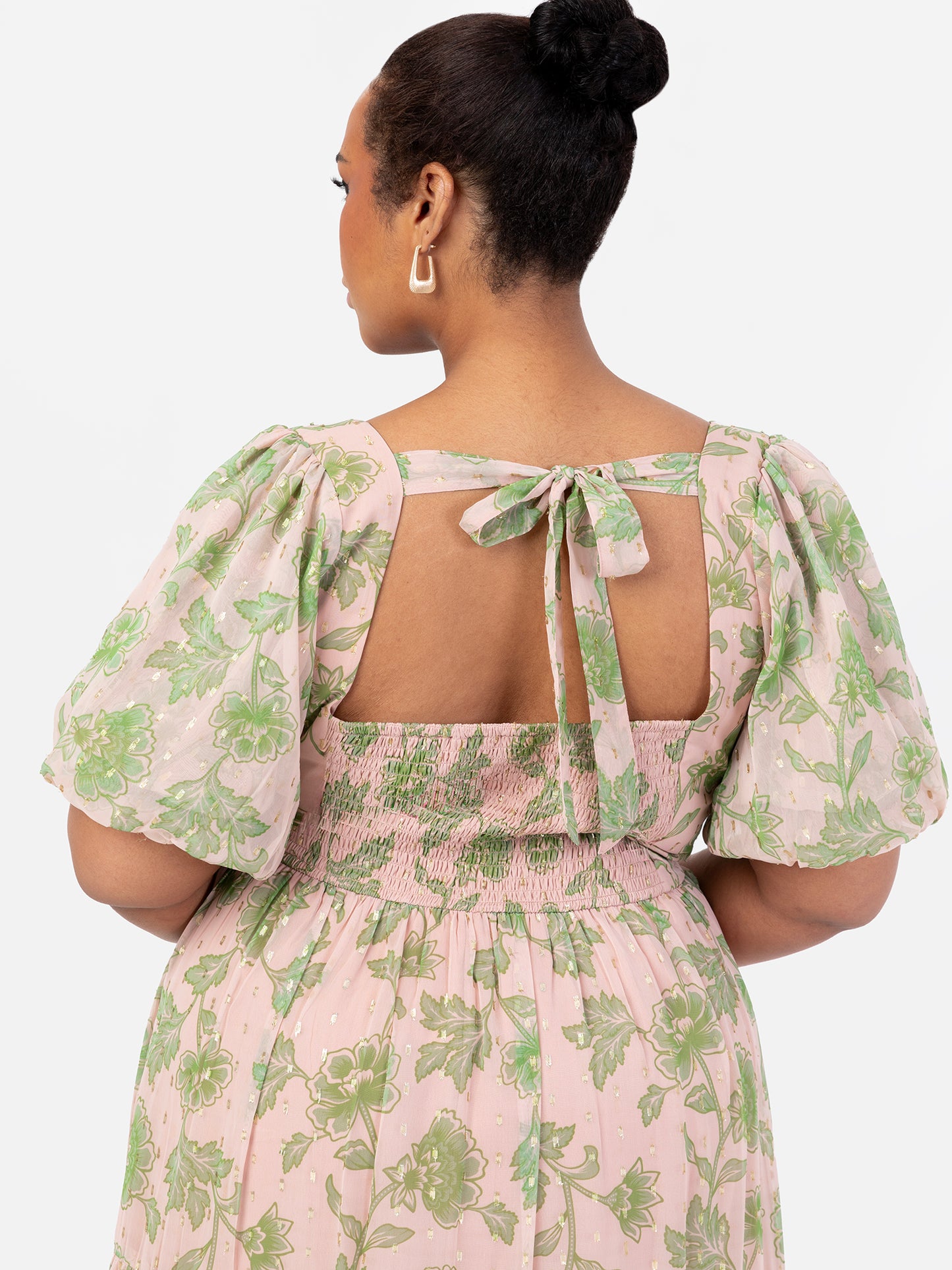 Anaya With Love Floral Print Sweetheart Neck Midaxi Dress with Self-Tie Open Back